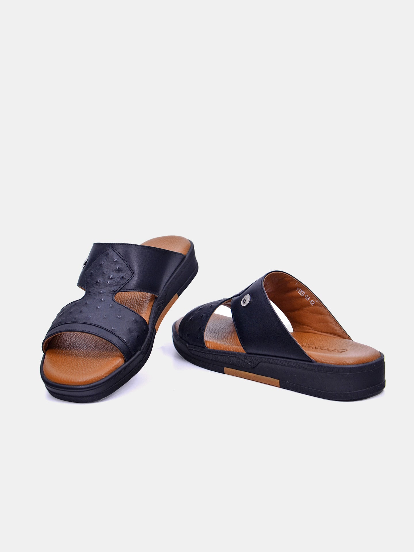 Barjeel Uno VTKB-03 Men's Arabic Sandals #color_Black
