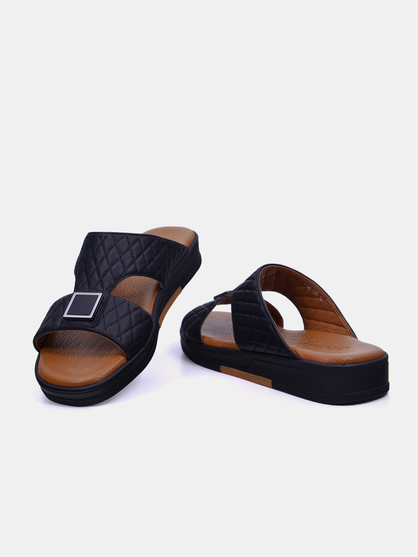 Barjeel Uno MSA-120 Men's Arabic Sandals #color_Black
