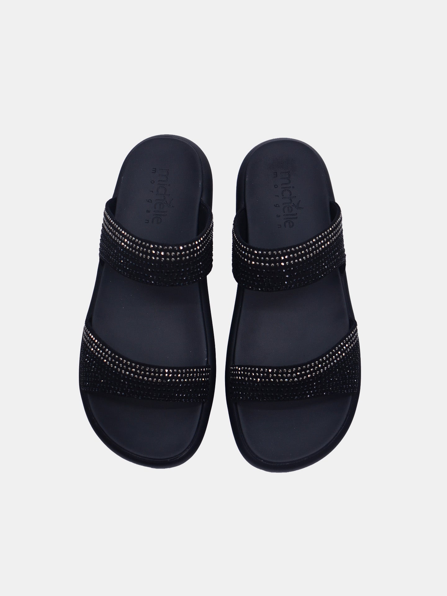 Michelle Morgan 114RC71I Women's Flat Sandals #color_Black