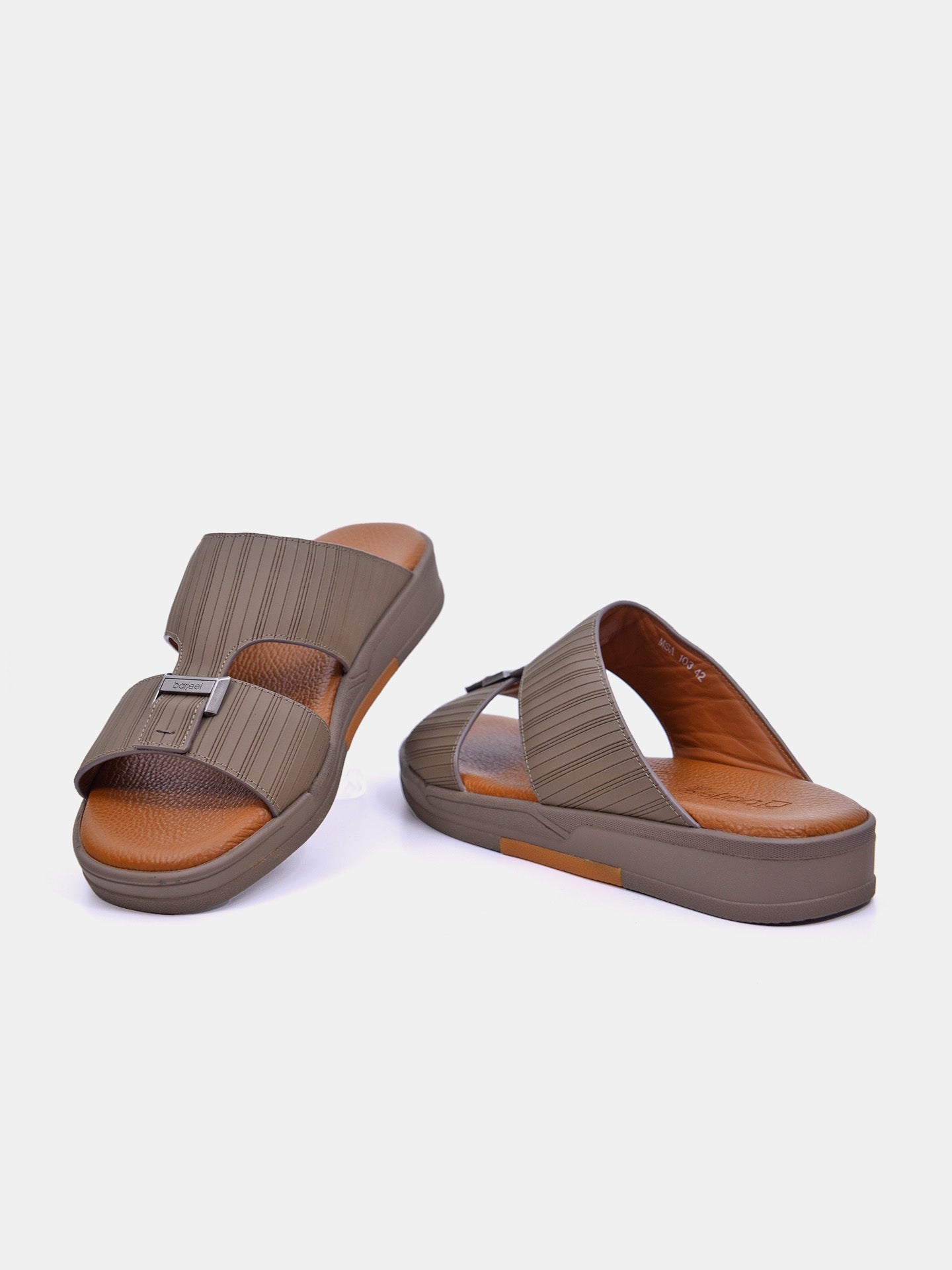 Barjeel Uno MSA-103 Men's Arabic Sandals #color_Brown