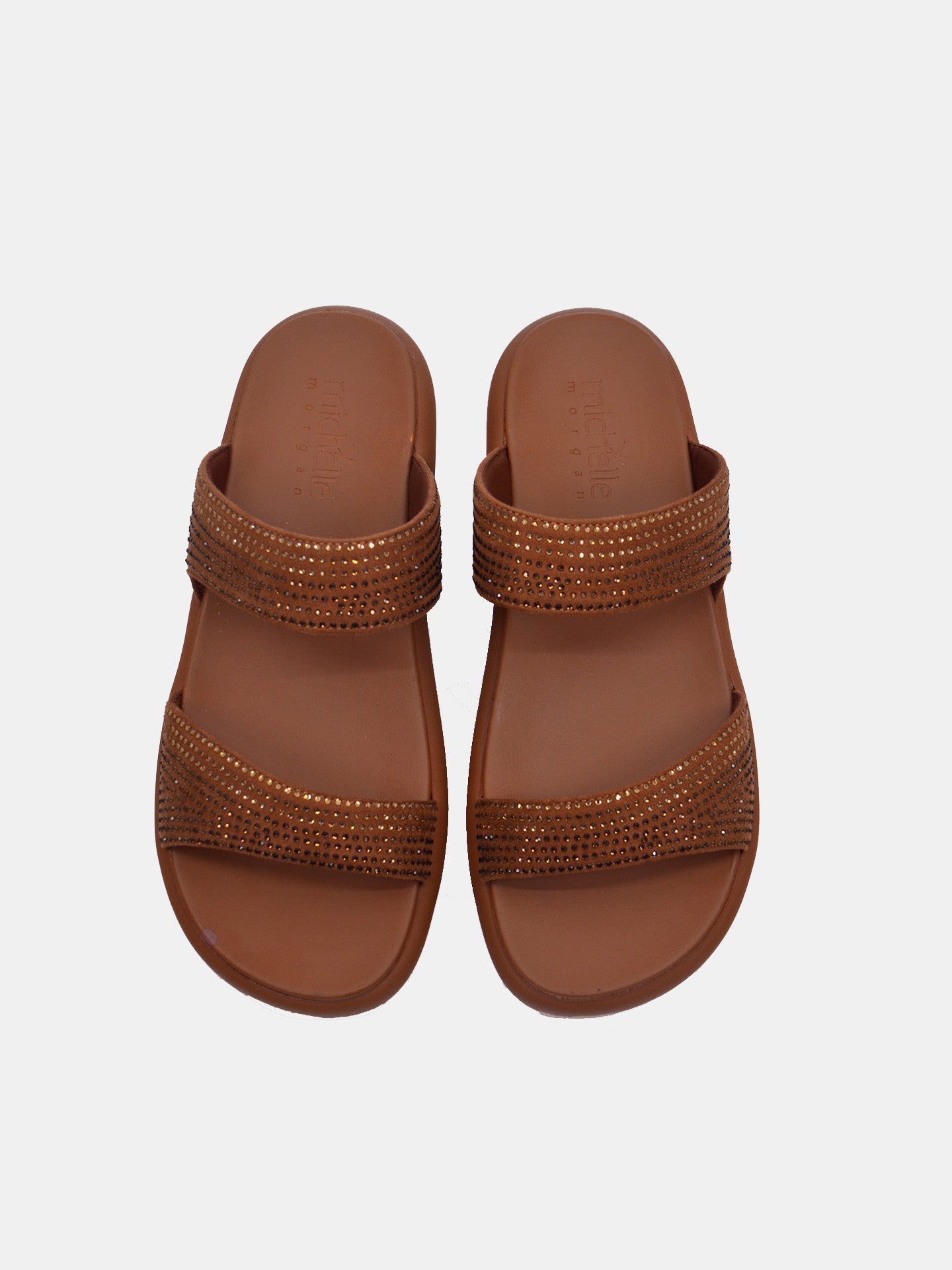 Michelle Morgan 114RC71I Women's Flat Sandals #color_Brown