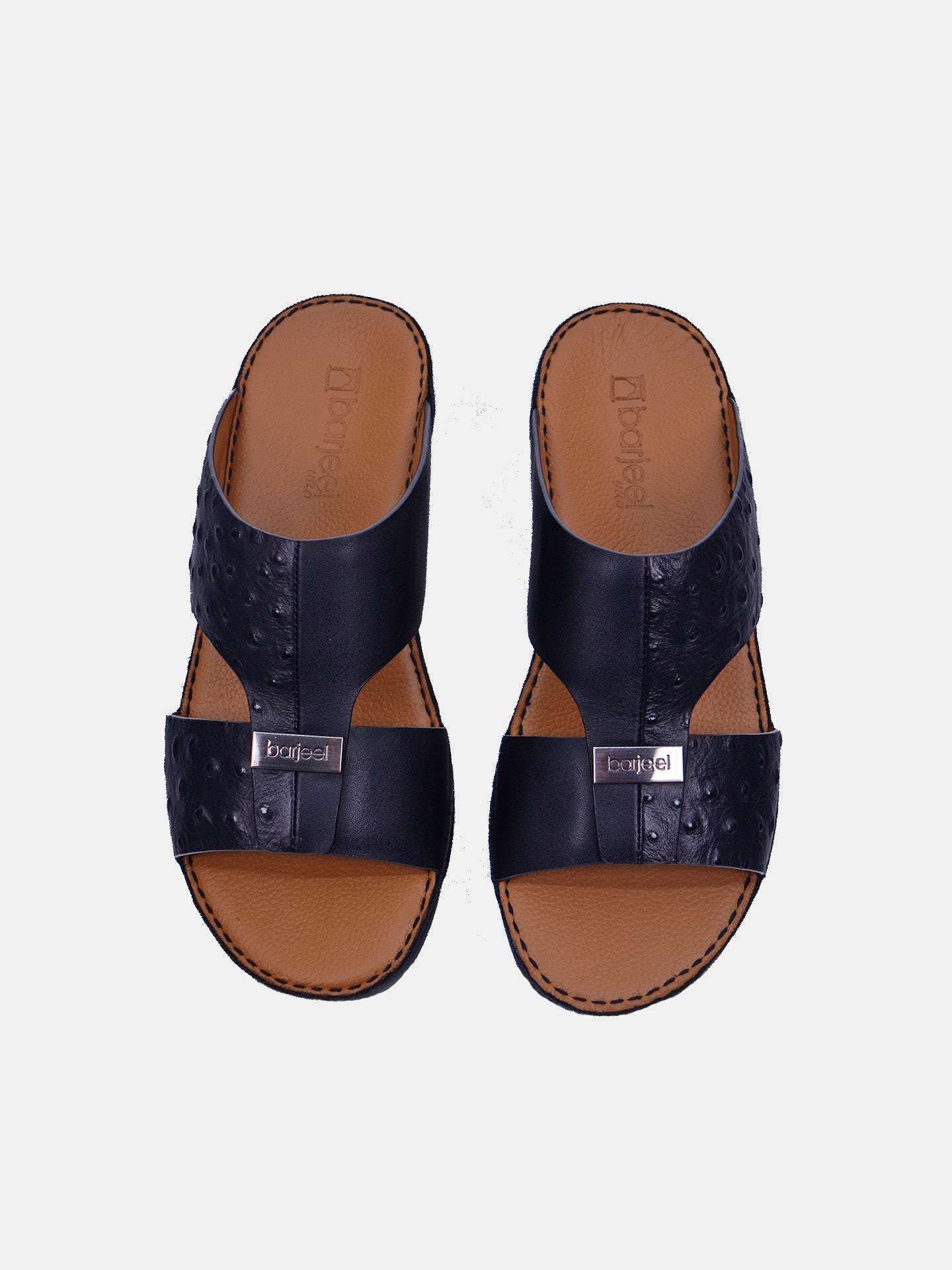 Barjeel Uno SP-188 Men's Arabic Sandals #color_Black