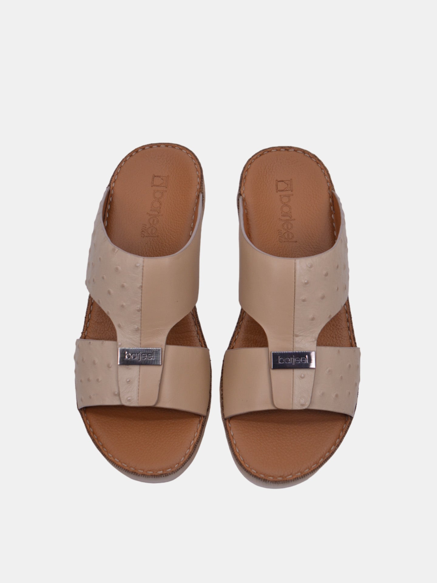 Barjeel Uno SP-188 Men's Arabic Sandals #color_Beige