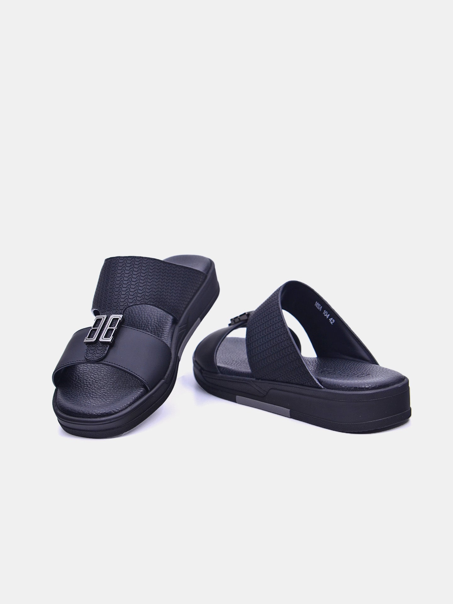 Barjeel Uno MSA-104 Boys Arabic Sandals #color_Black
