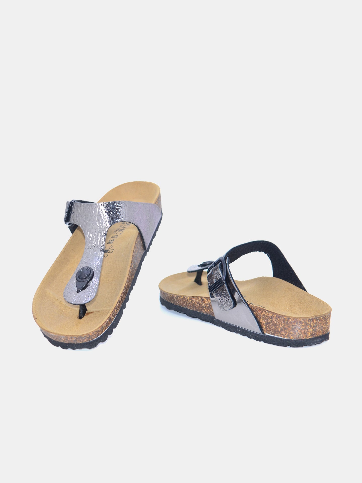 Biochic Women's Gizeh Laminated Upper Sandals #color_Gray
