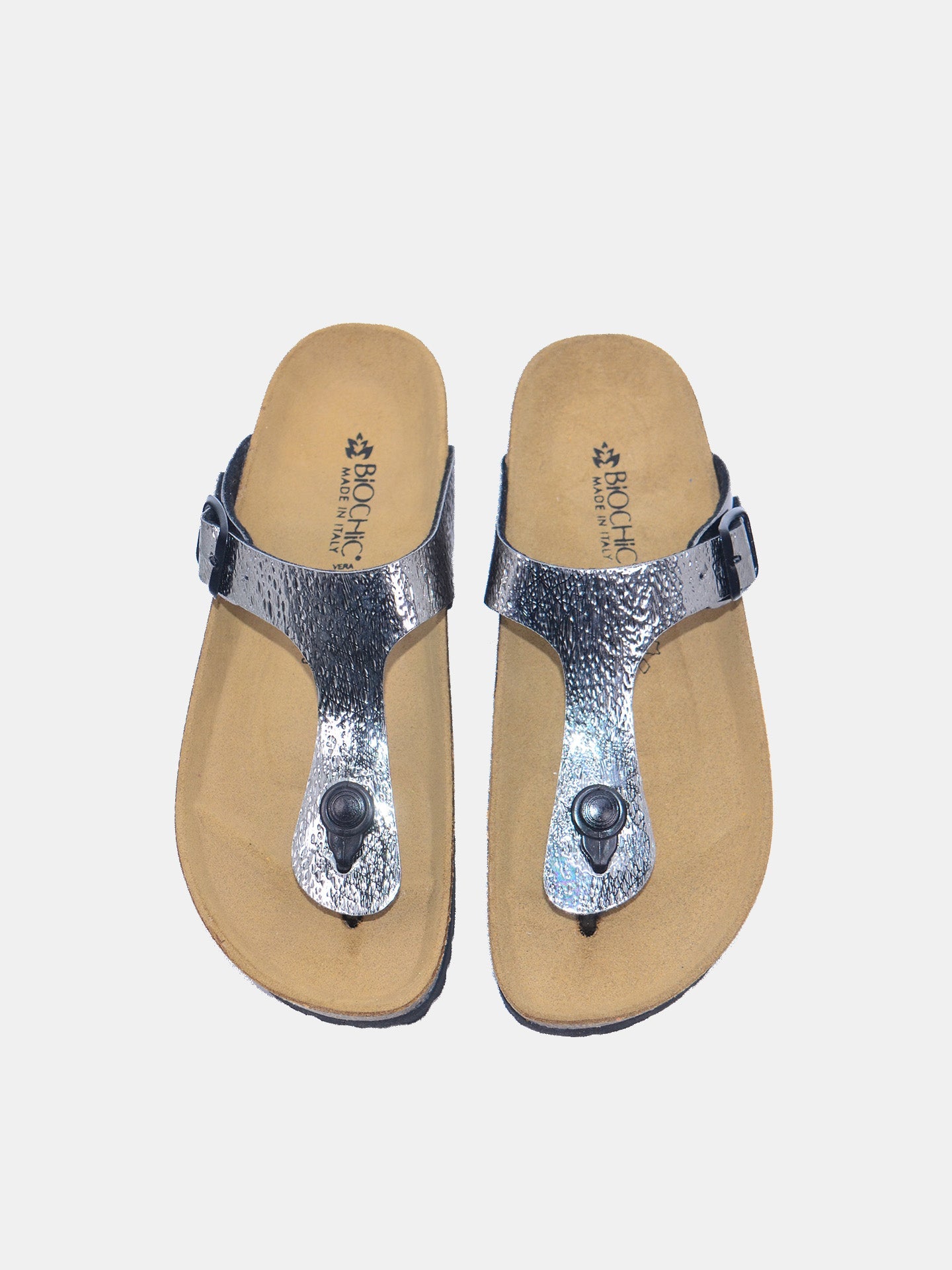 Biochic Women's Gizeh Laminated Upper Sandals #color_Gray