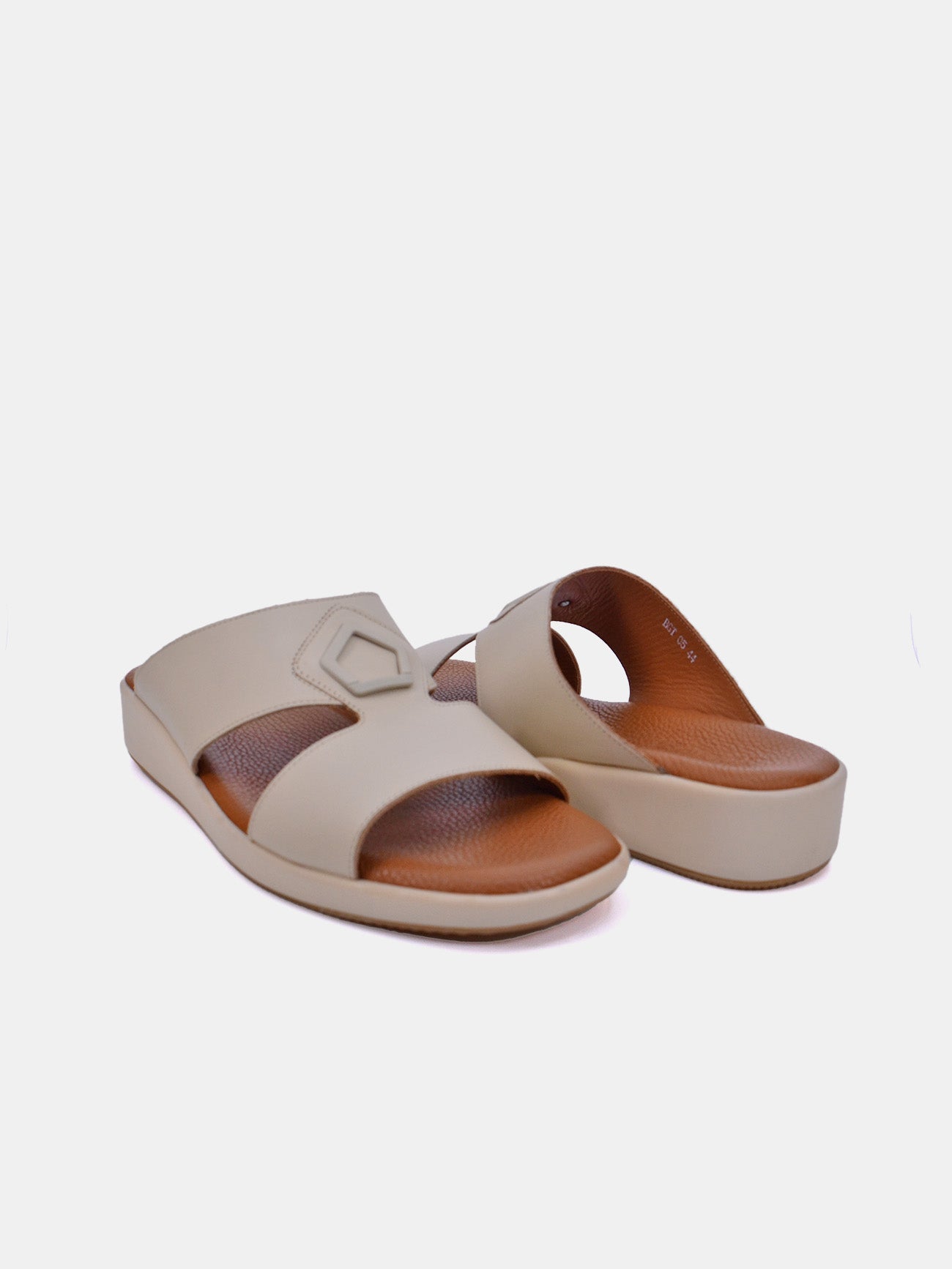 Barjeel Uno BGT-05 Men's Arabic Sandals #color_Beige