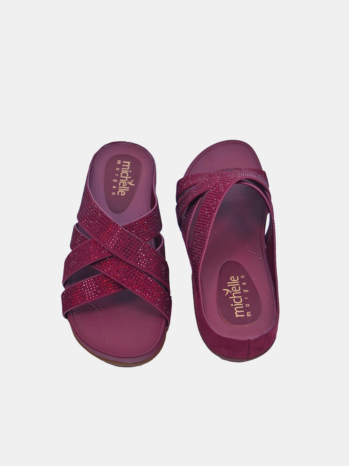 Michelle Morgan 114RC278 Women's Casual Sandals #color_Maroon