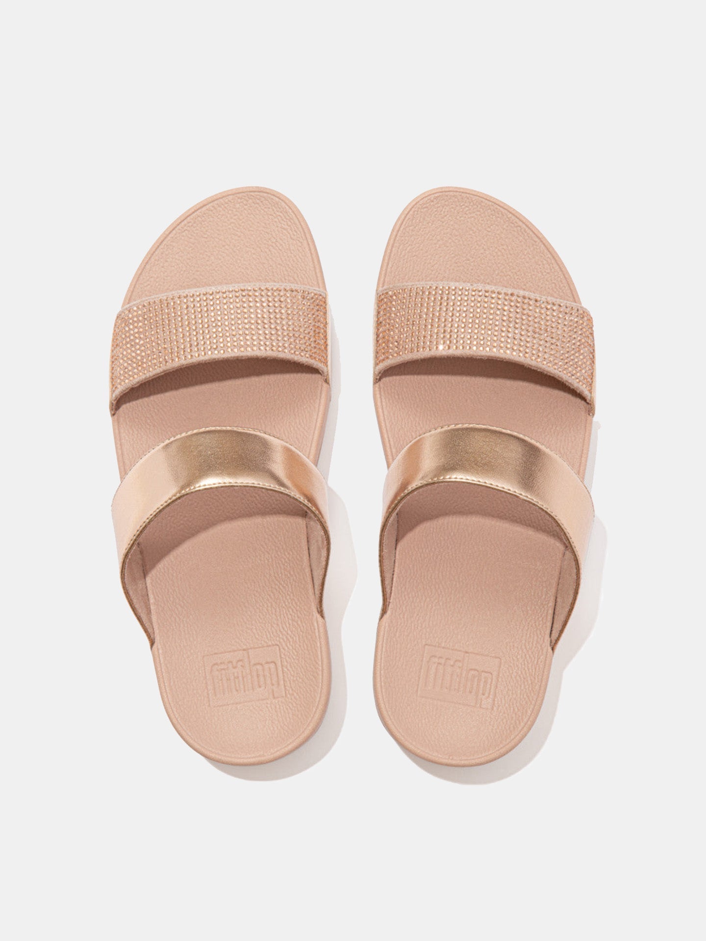 Fitflop Lulu Women's Crystal Slides #color_Rose Gold