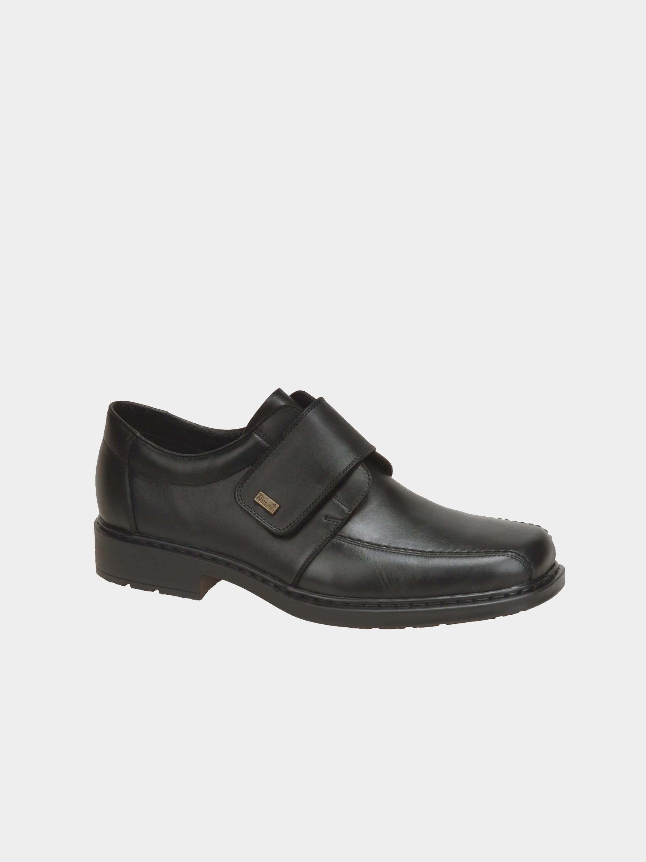 Rieker 12852 Men's Velcro Hook & Loop Shoes #color_Black