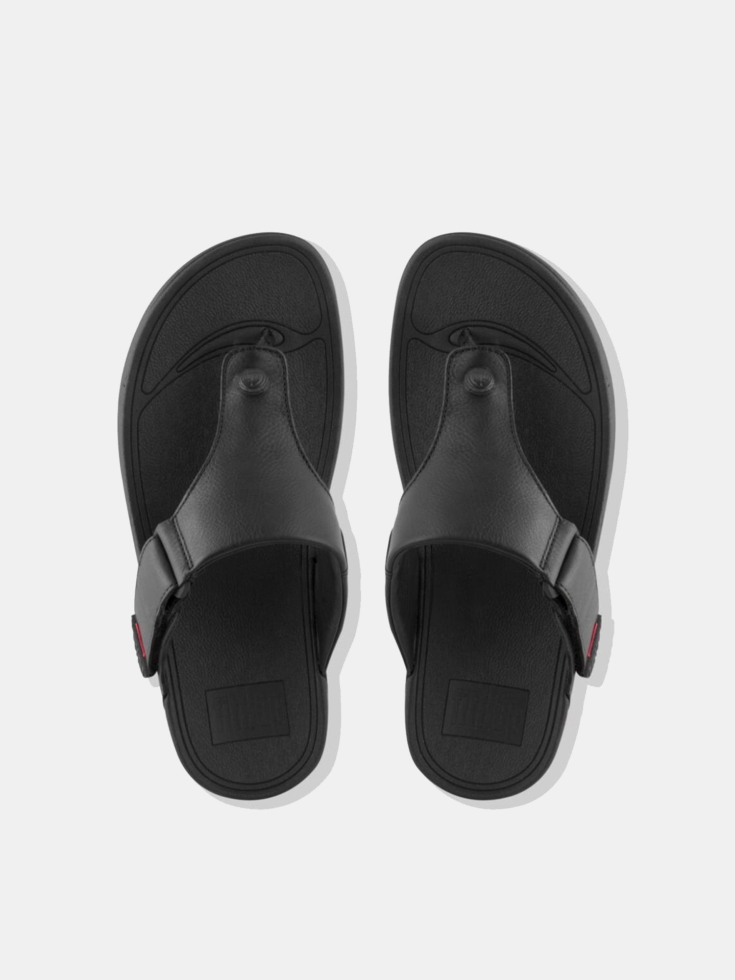 Fitflop TRAKK II Men's Leather Toe-Post Sandals #color_Black