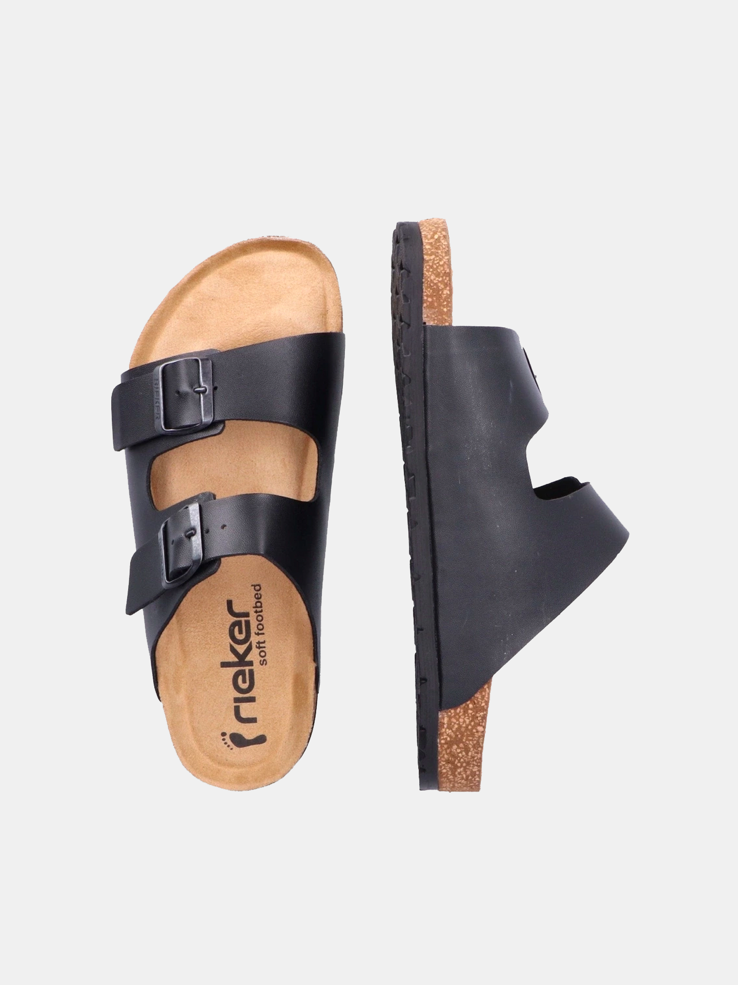 Rieker 22190 Men's Slider Sandals #color_Black