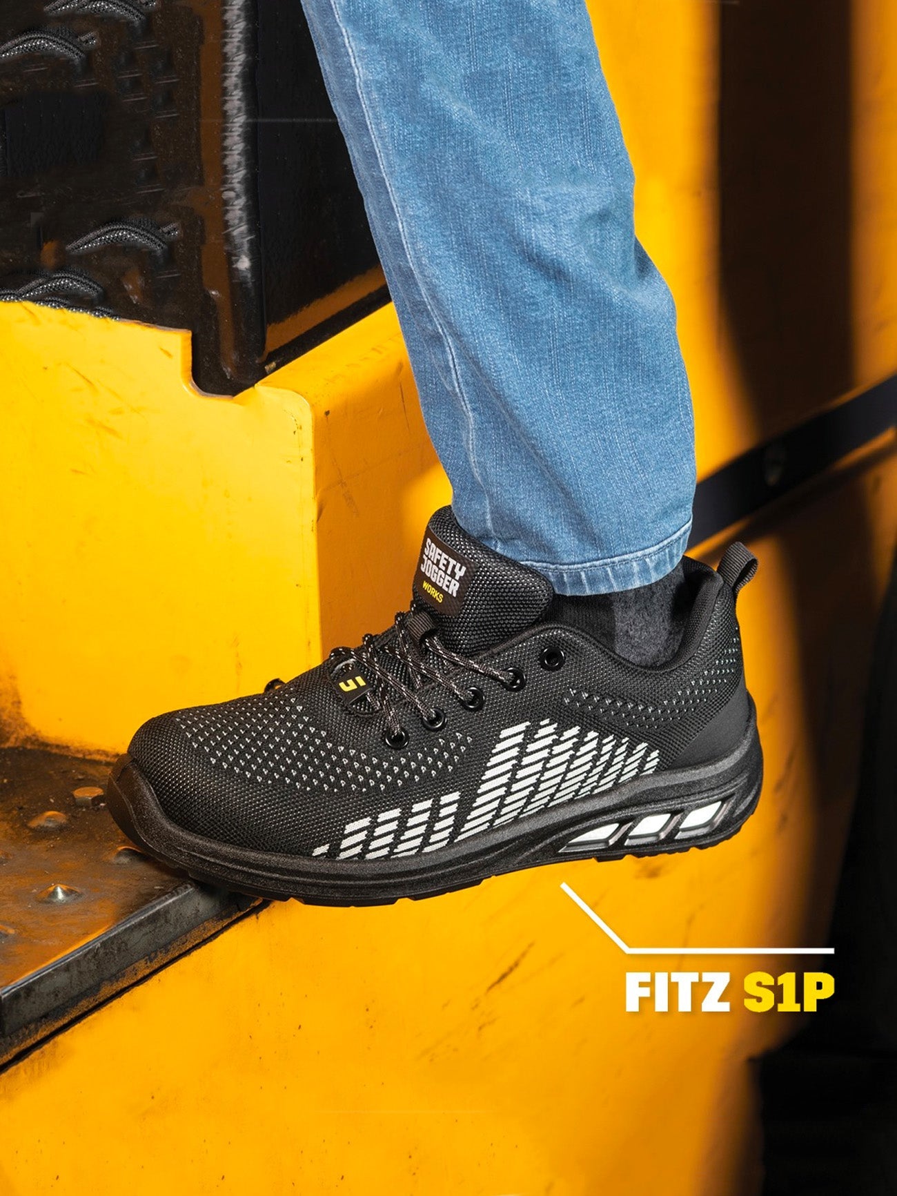 Safety Jogger Men's Fitz S1P ESD SRC Safety Shoes #color_Black