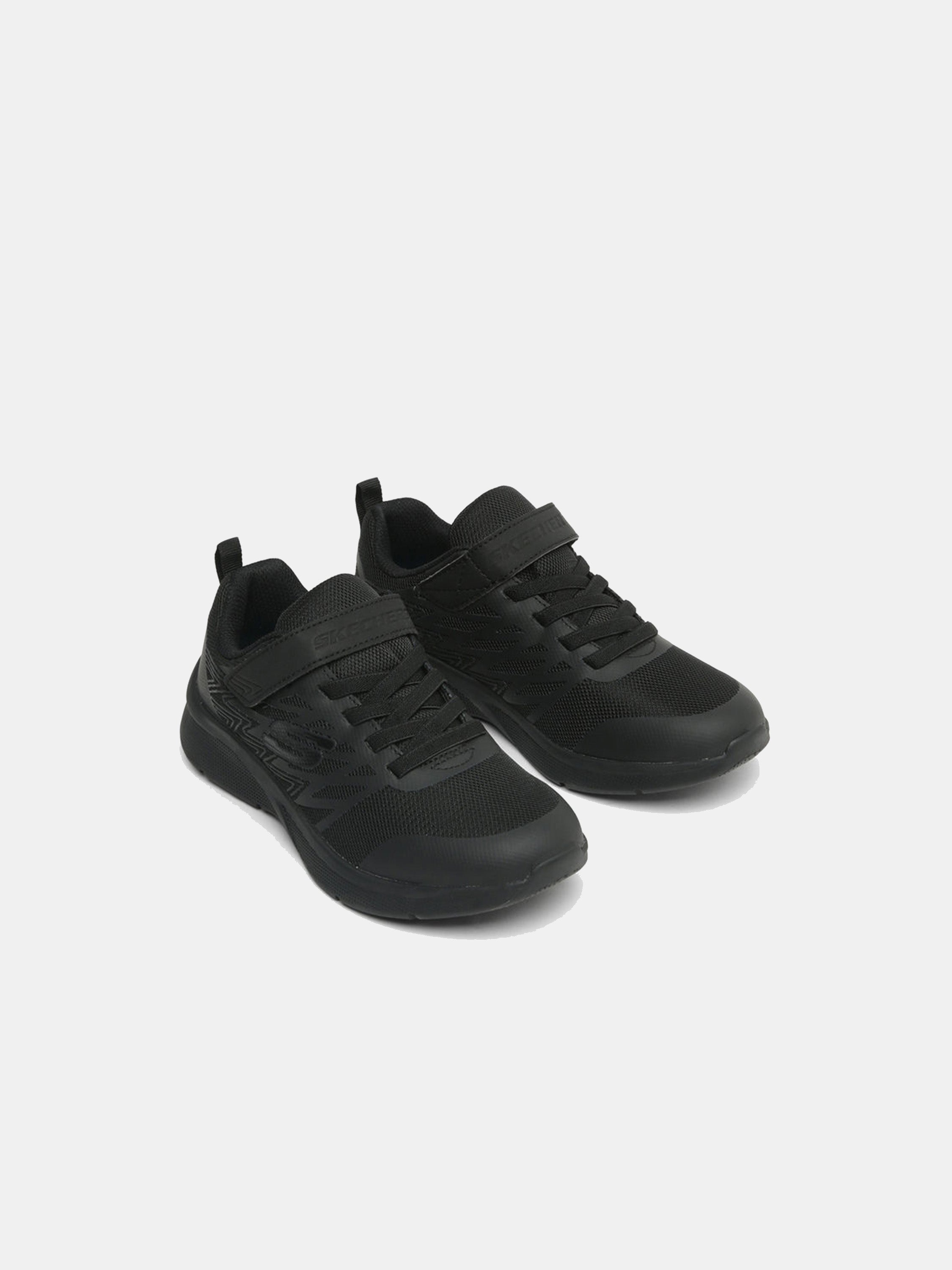 Skechers Girls Microspec School Shoes #color_Black
