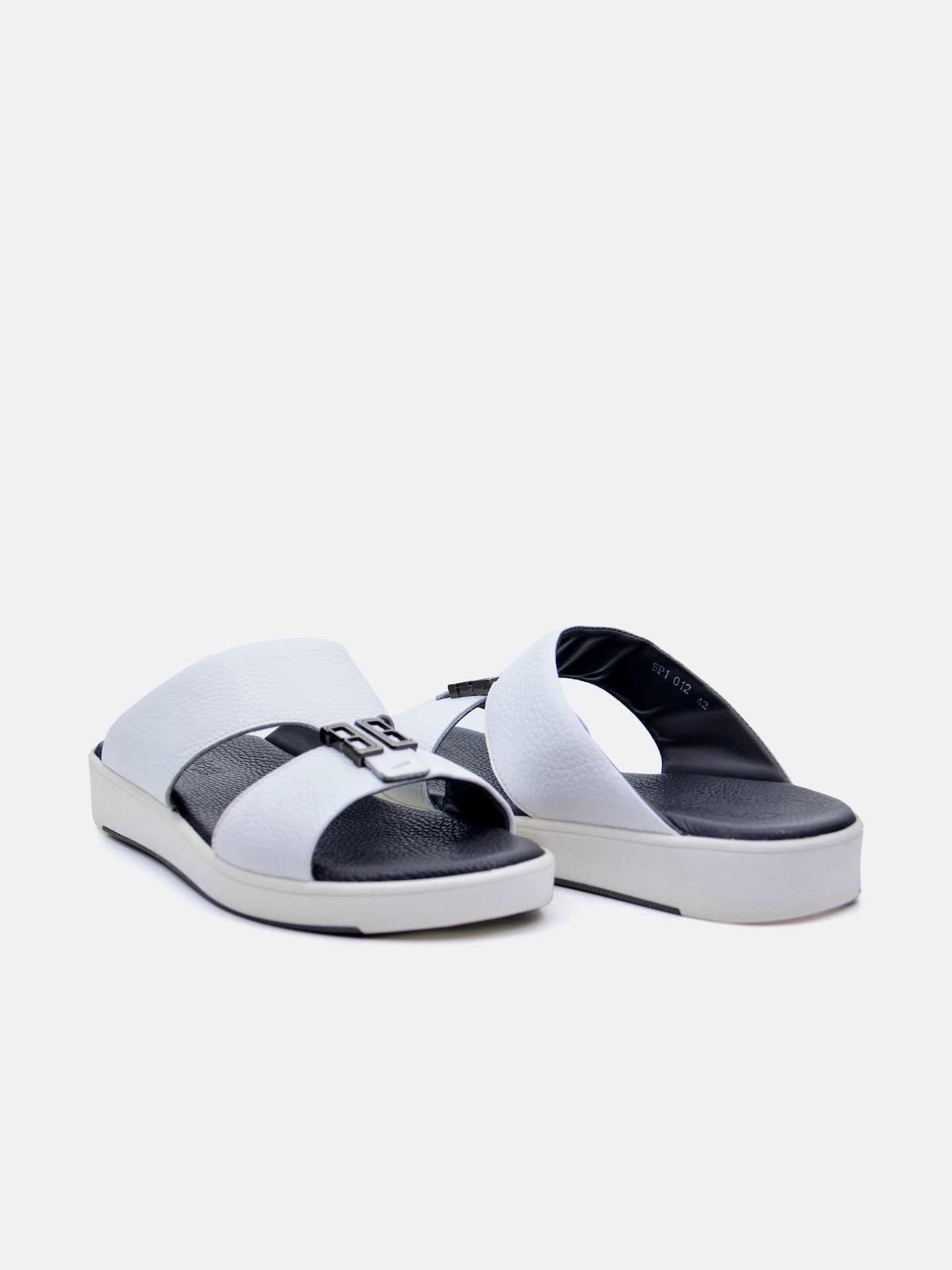 Barjeel Uno SP1-012 Boys Arabic Sandals #color_White