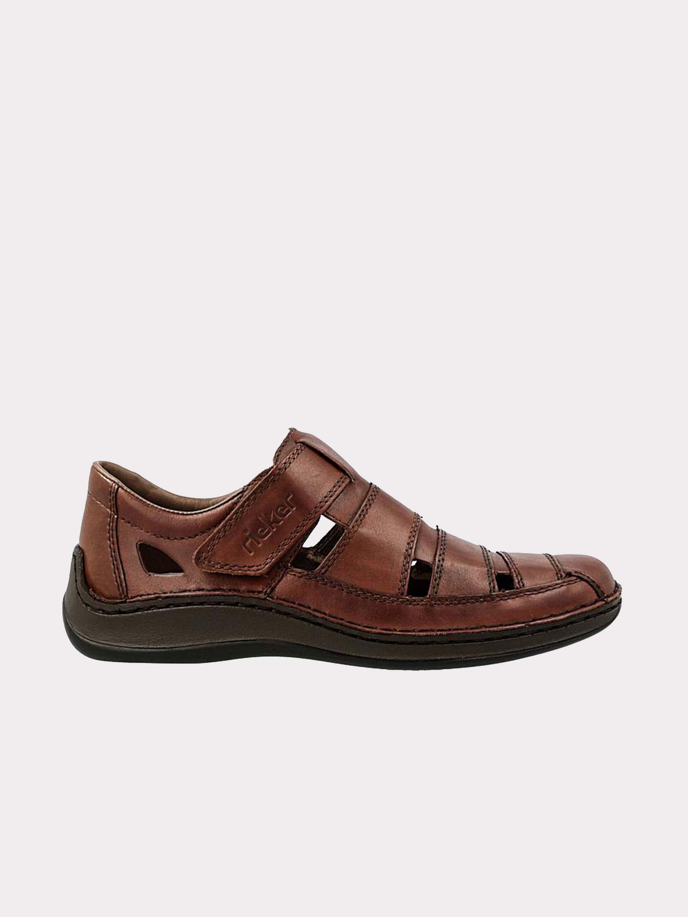 Rieker 05278 Men's Hook and Loop Shoes #color_Brown
