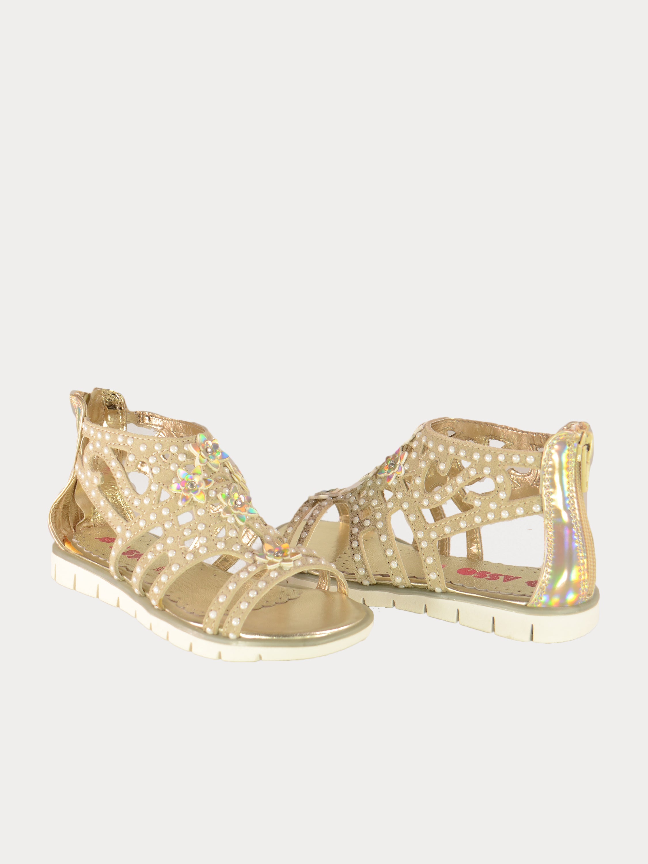 Asso Girls Gladiator Sandals #color_Gold