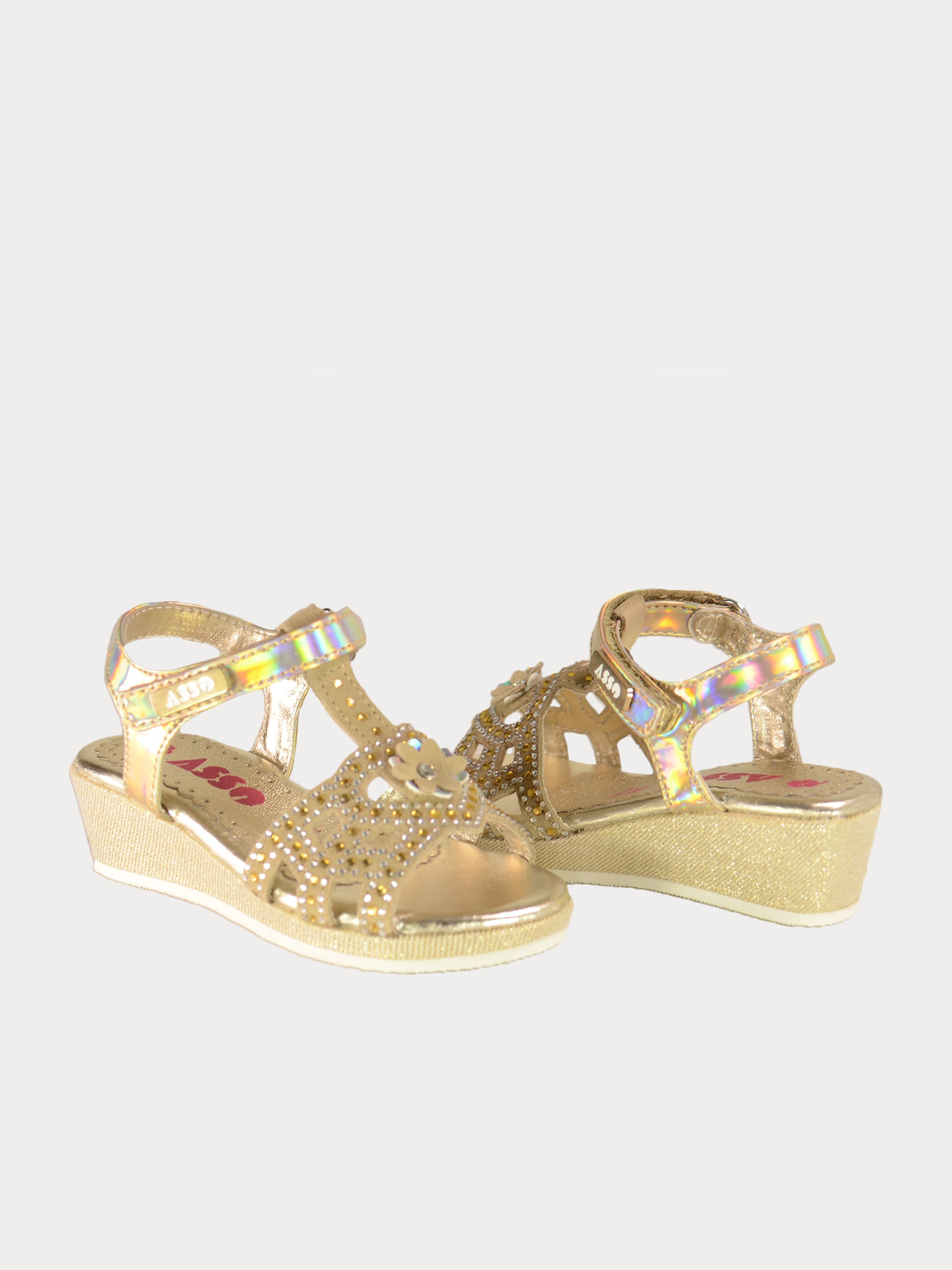 Asso Girls Back Strap Sandals #color_Gold
