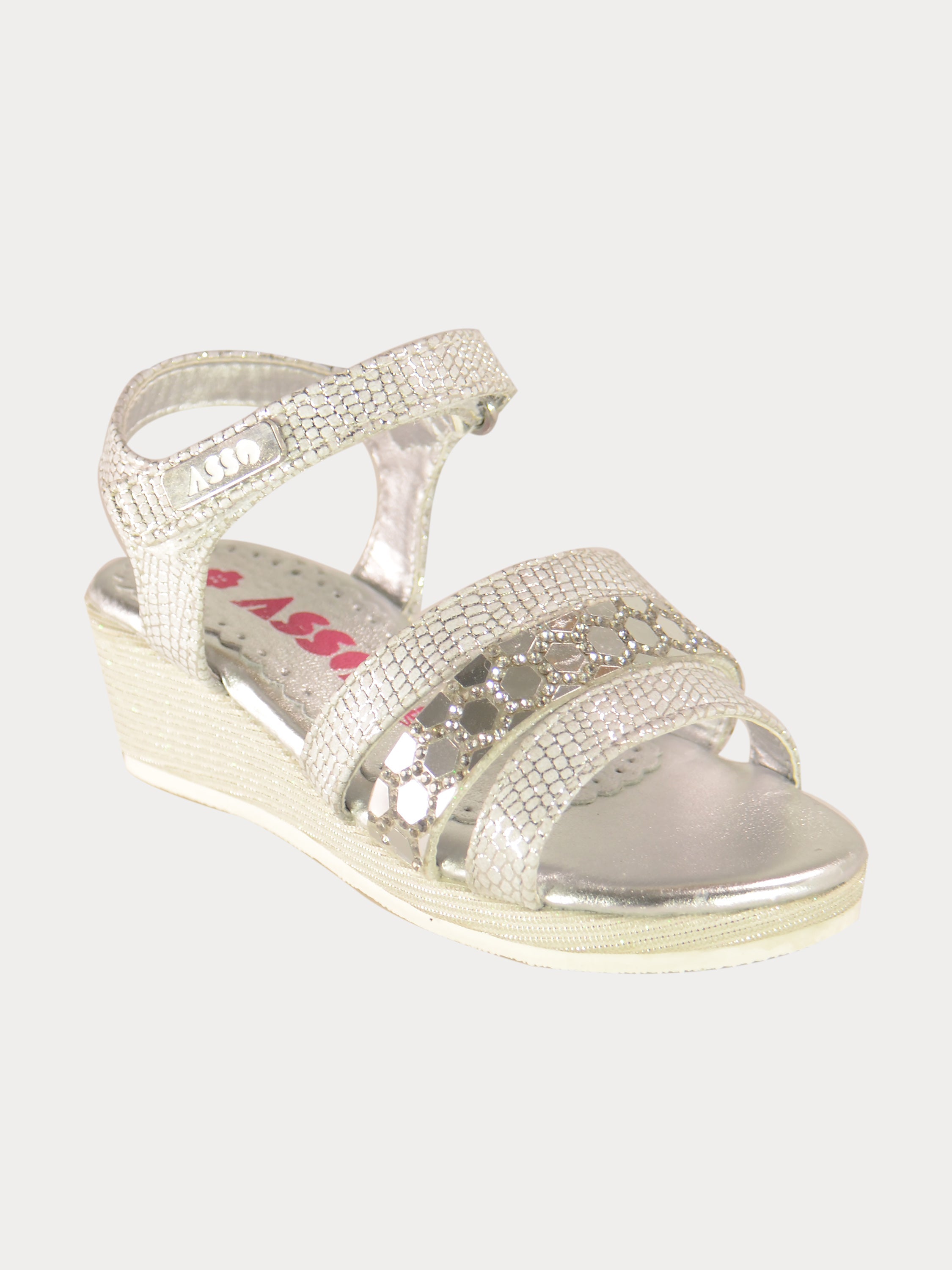 Asso Girls Back Strap Sandals #color_Silver