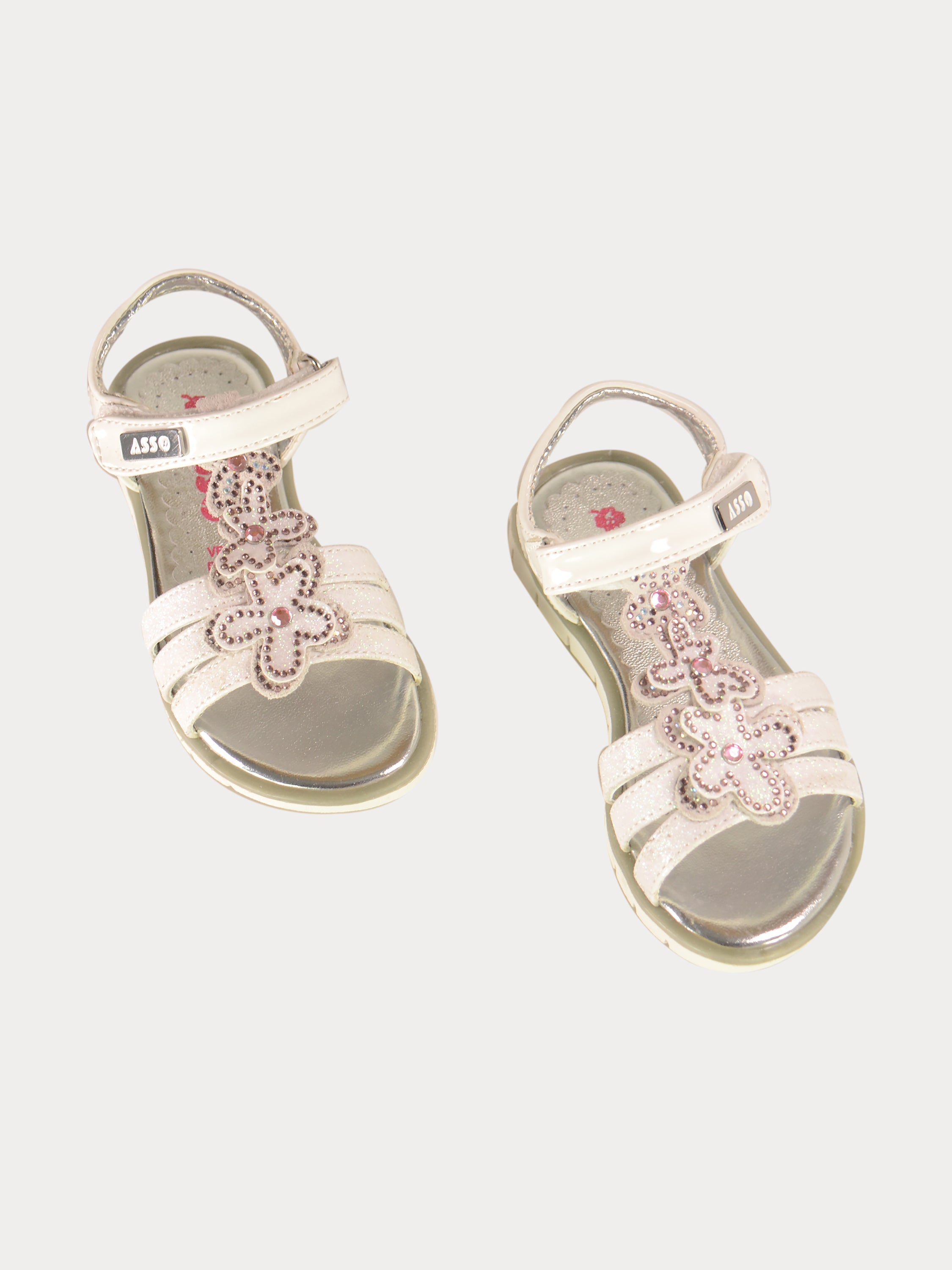 Asso Girls Back Strap Sandals #color_White