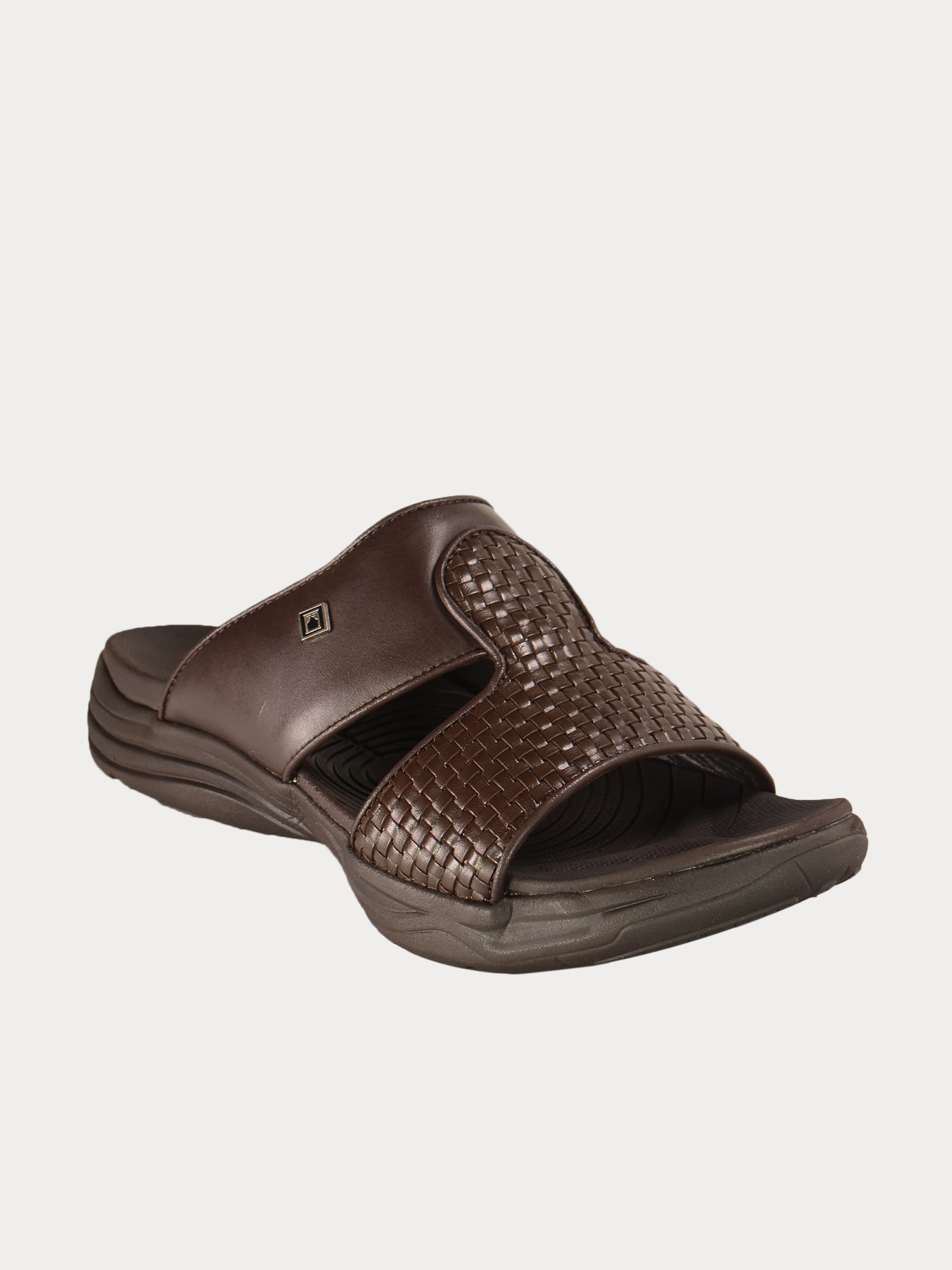 Barjeel Uno 152119 Basketweave Pattern Arabic Sandals #color_Brown