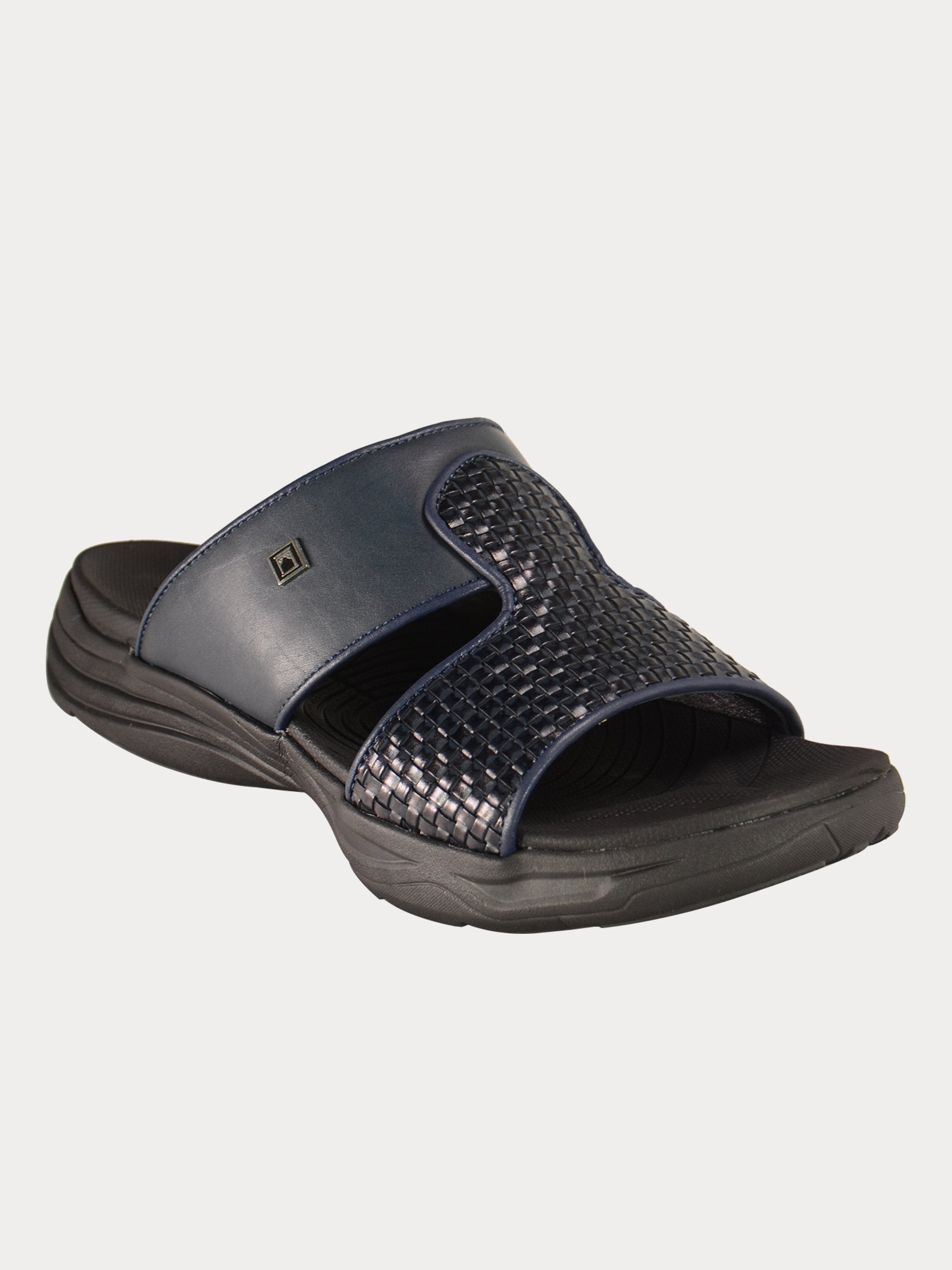 Barjeel Uno 152119 Basketweave Pattern Arabic Sandals #color_Navy