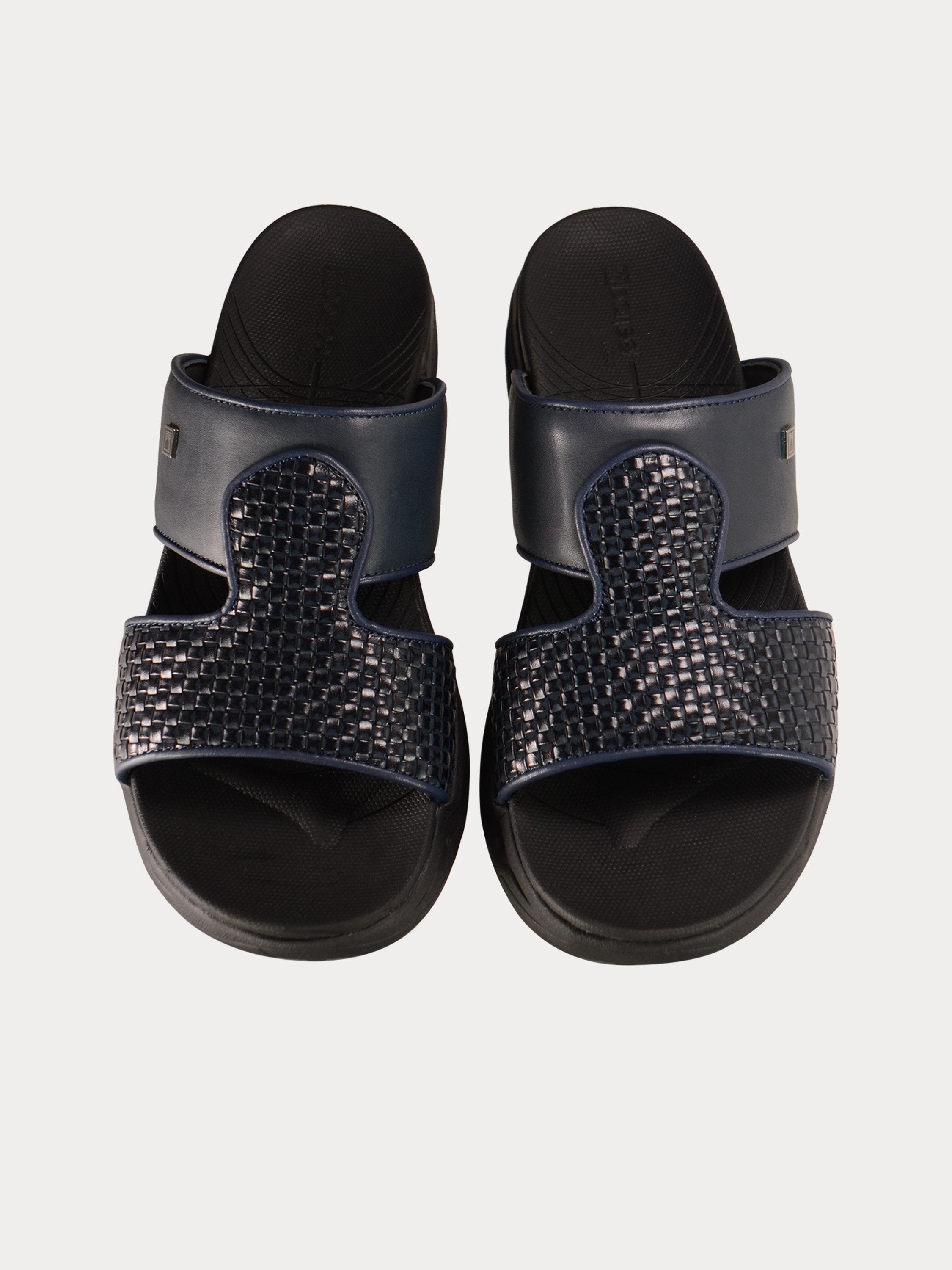 Barjeel Uno 152119 Basketweave Pattern Arabic Sandals #color_Navy