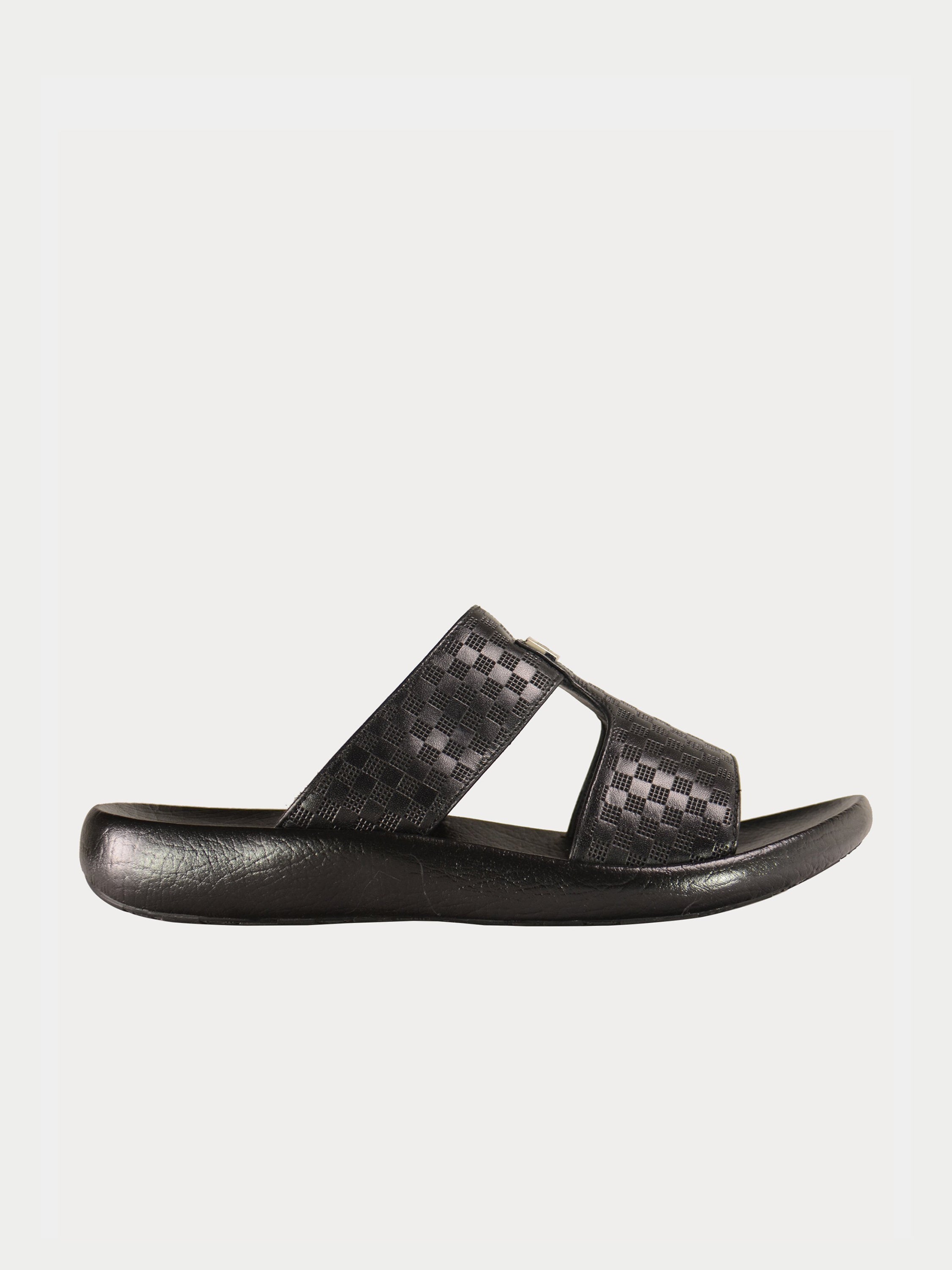 Barjeel Uno 0190510 Check Arabic Sandals #color_Black