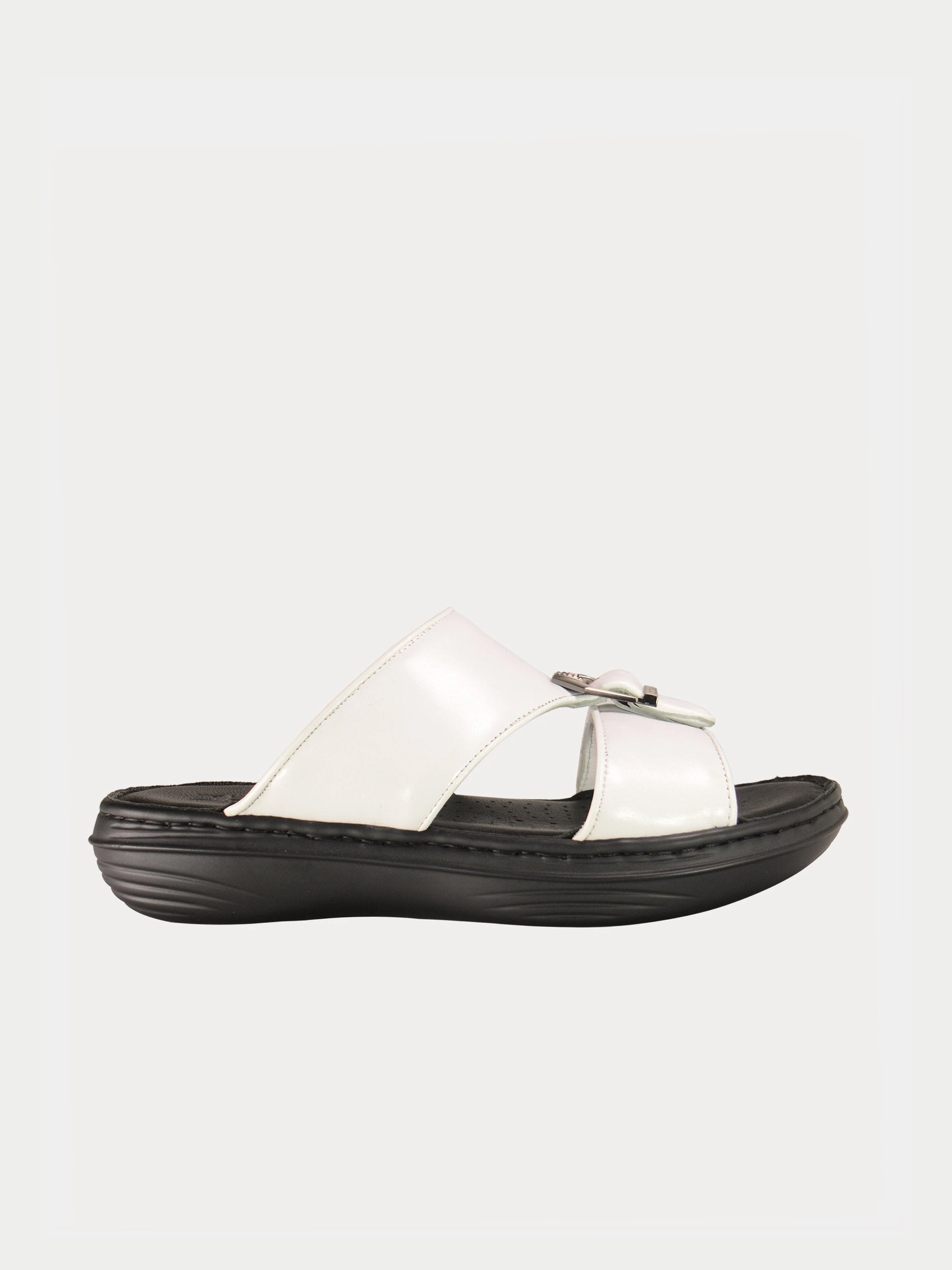 Barjeel Uno 21410025 Classic Top Buckle Arabic Sandals #color_White