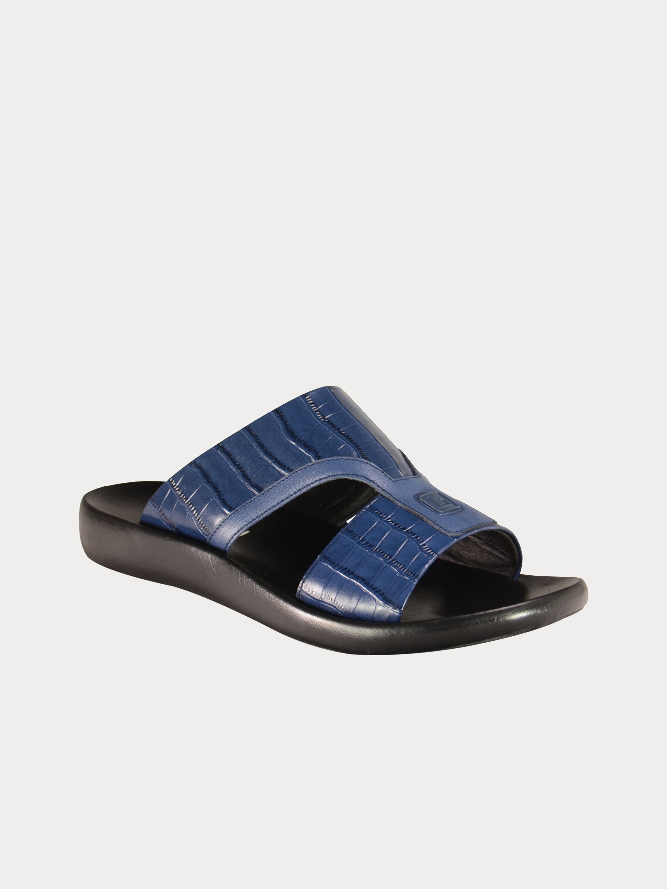 Barjeel Uno A197071 Croco Arabic Leather Sandals #color_Blue