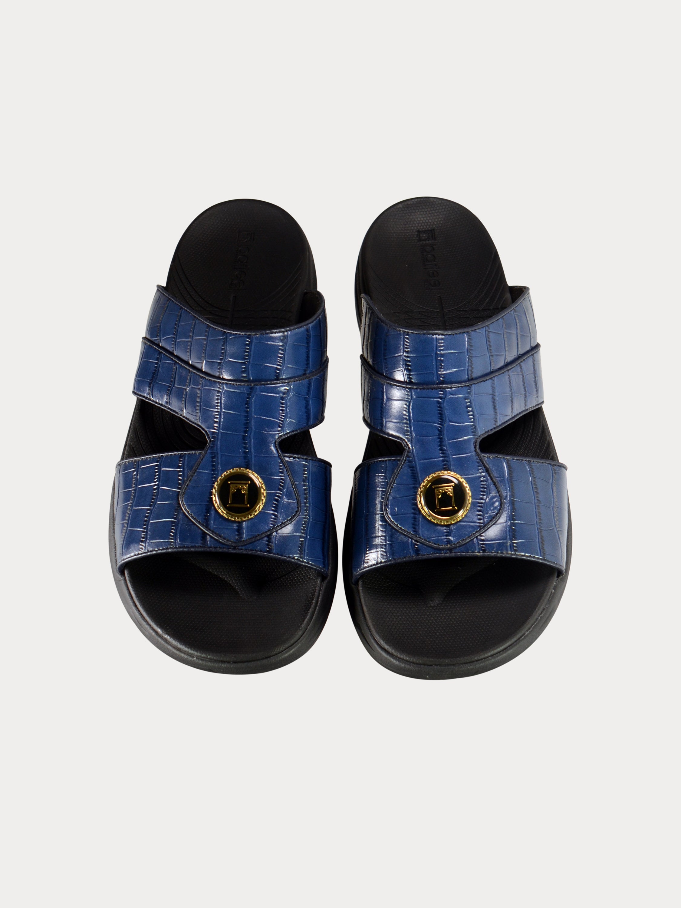 Barjeel Uno D197123 Croco Round Buckle Arabic Sandals #color_Blue