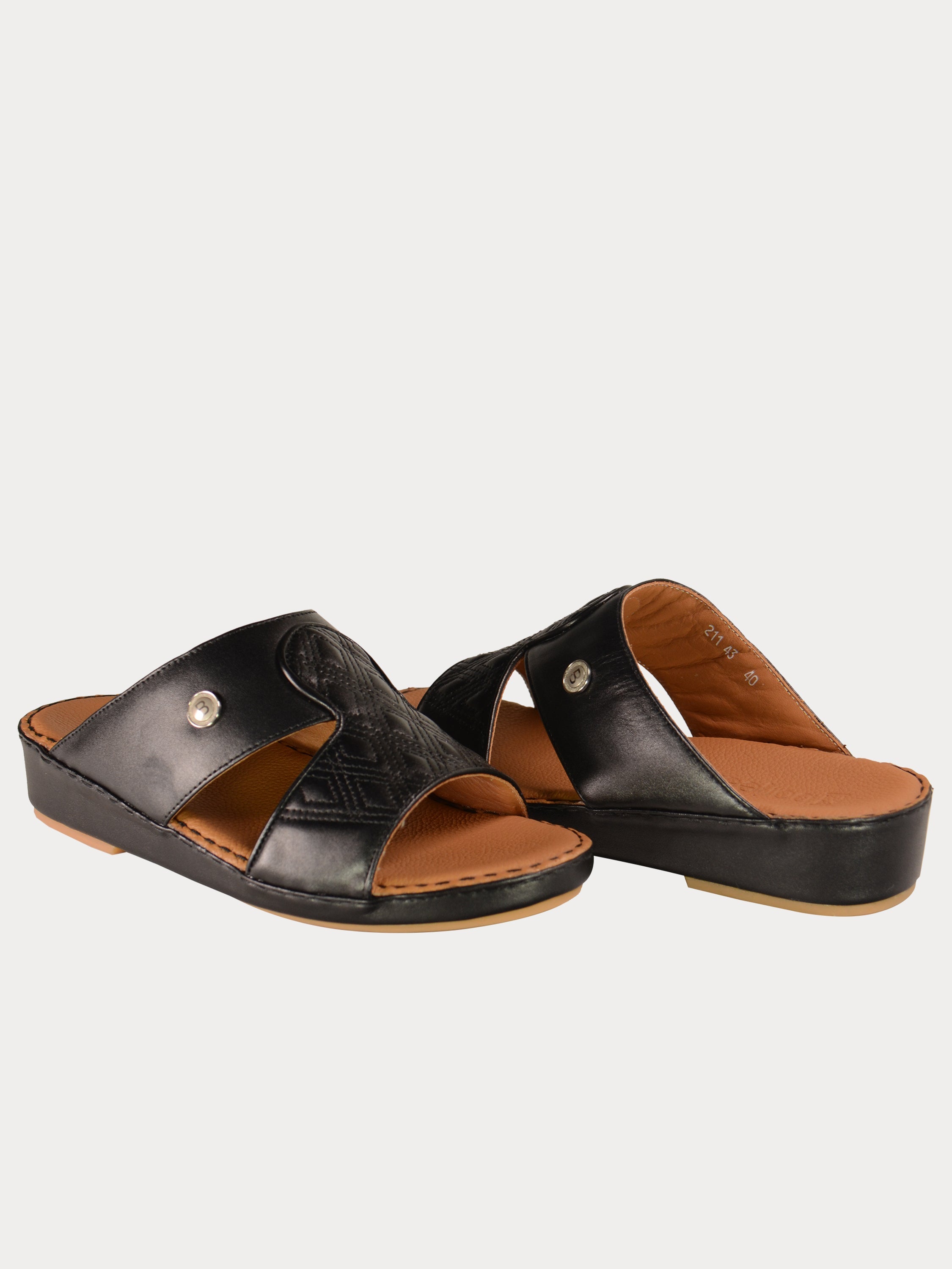 Barjeel Uno 021143 Diamer Men's Arabic Sandals #color_Black