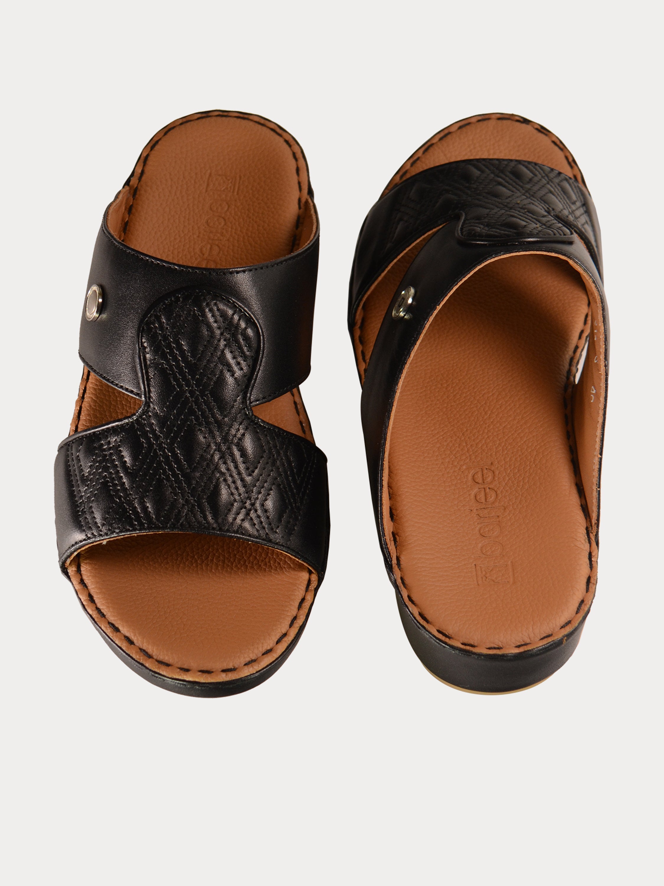 Barjeel Uno 021143 Diamer Men's Arabic Sandals #color_Black