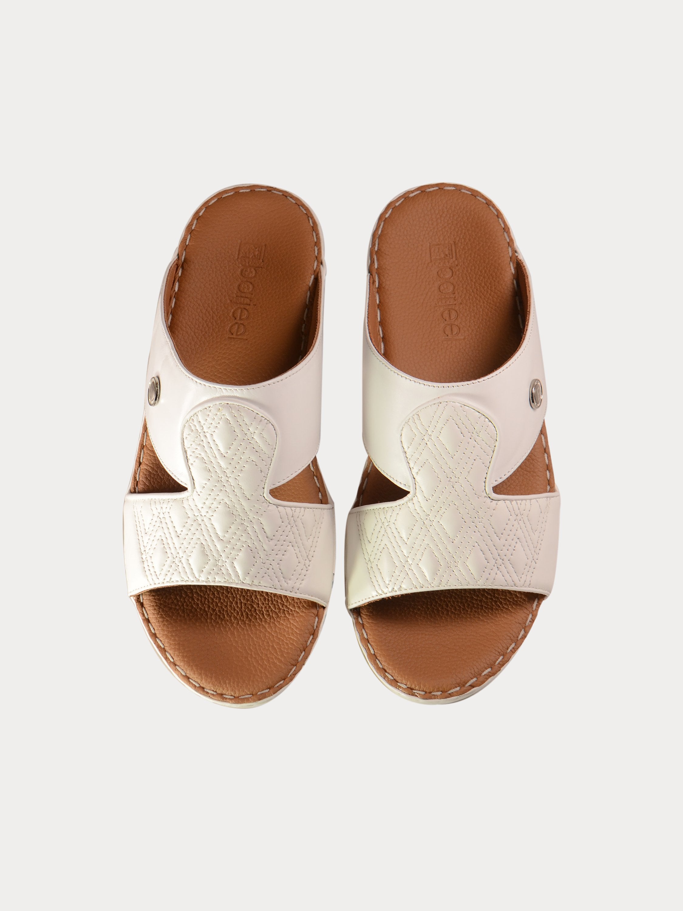 Barjeel Uno 021143 Diamer Men's Arabic Sandals #color_White