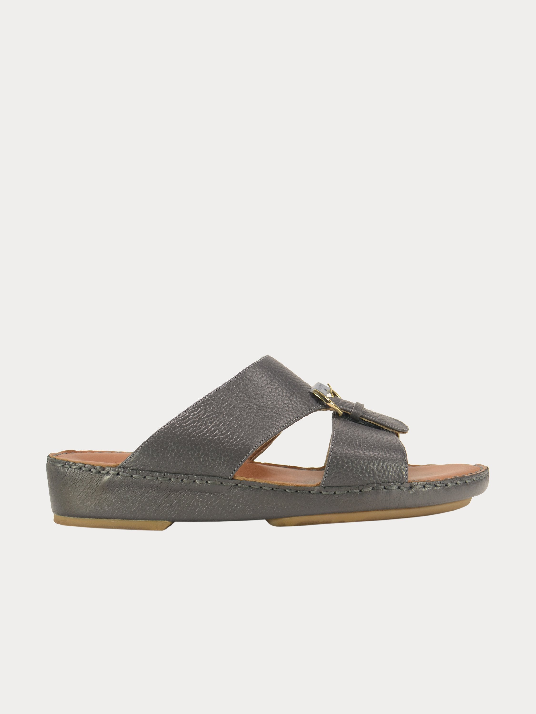 Barjeel Uno 004119 Grain Leather Arabic Sandals #color_Grey