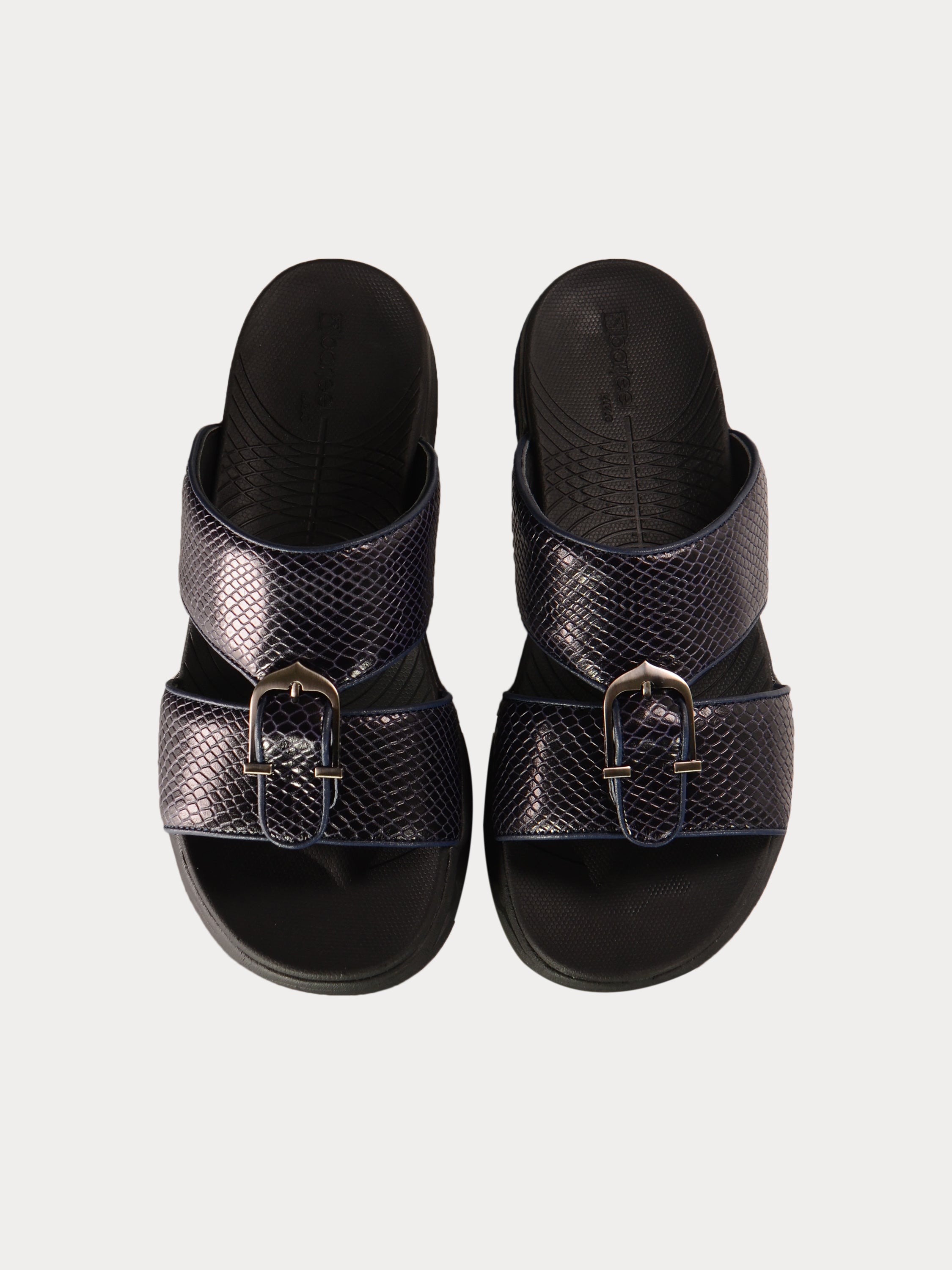 Barjeel Uno 152120 Honeycomb Pattern Arabic Sandals #color_Navy