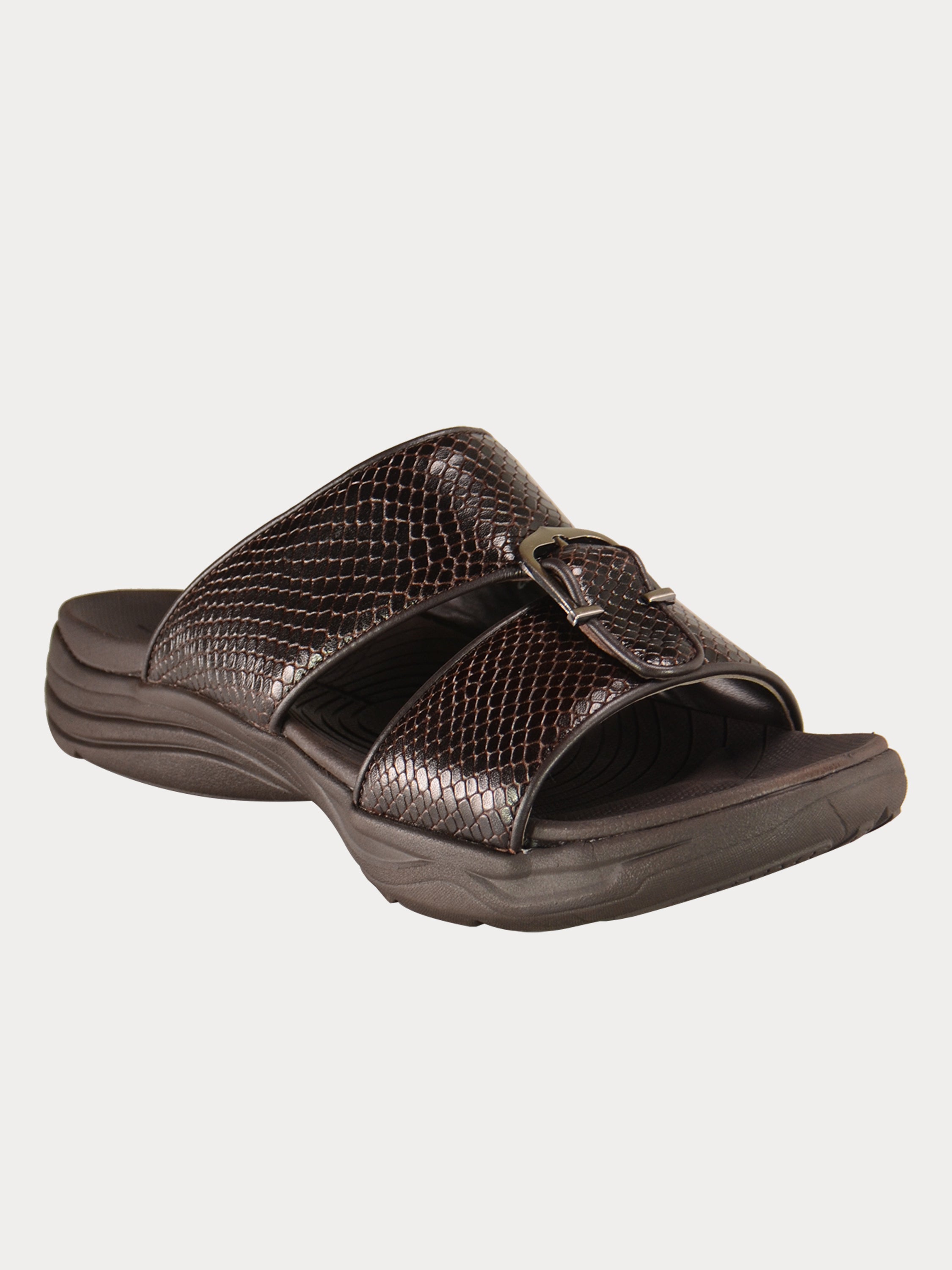 Barjeel Uno 152120 Honeycomb Pattern Arabic Sandals #color_Brown