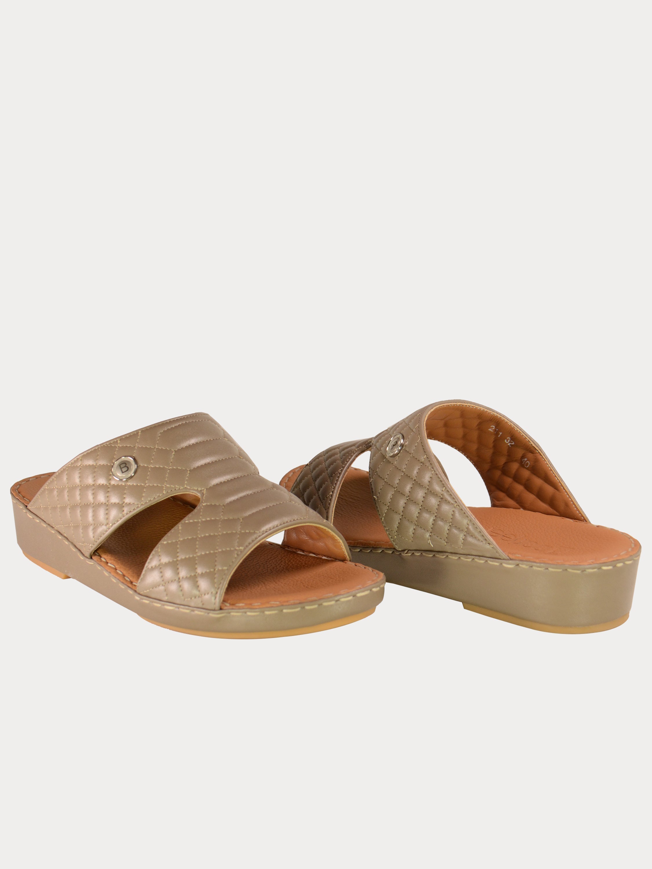 Barjeel Uno 021132 Lattice Design Arabic Sandals #color_Beige
