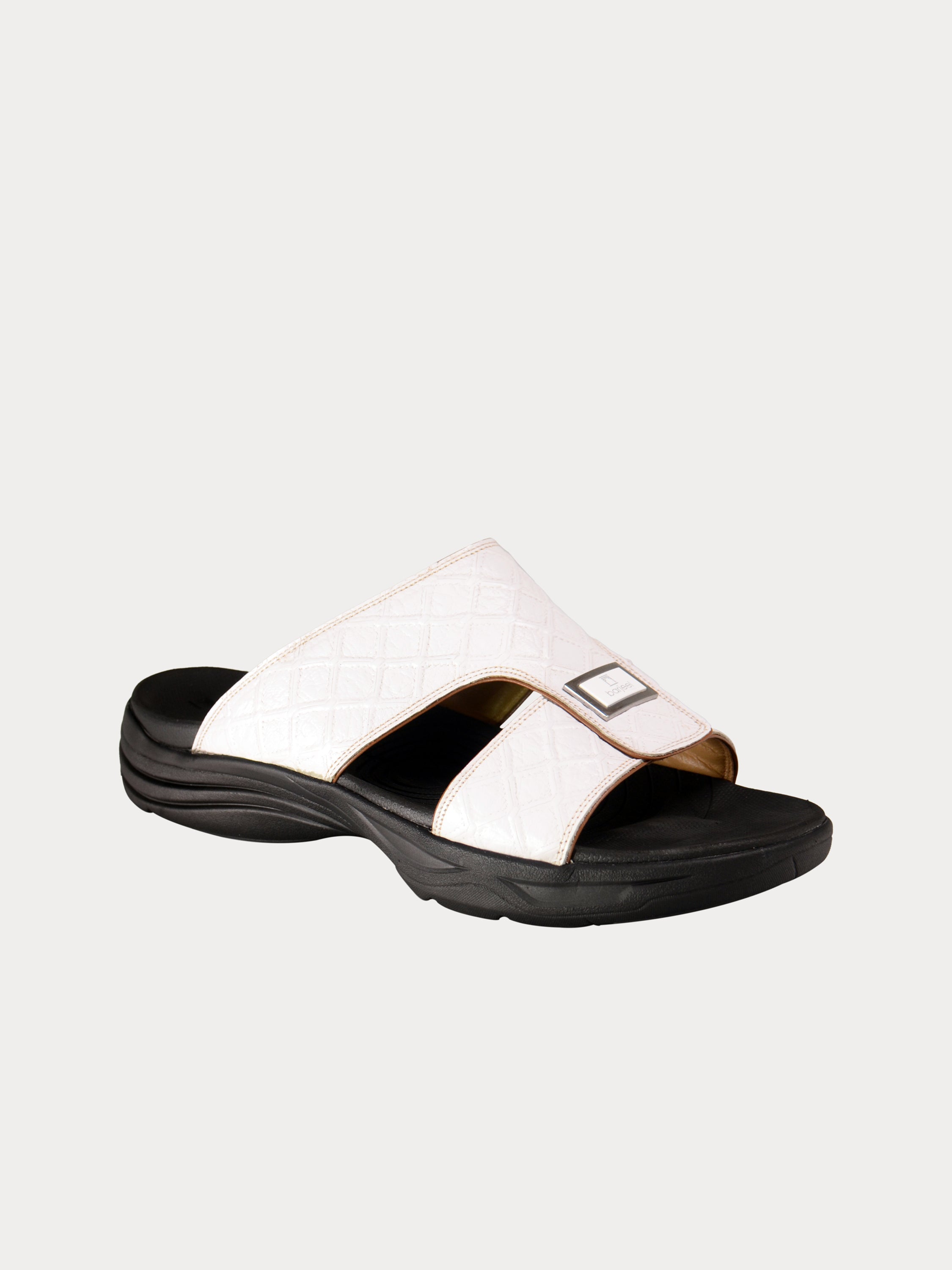 Barjeel Uno D197154 Men's Arabic Leather Sandals #color_White
