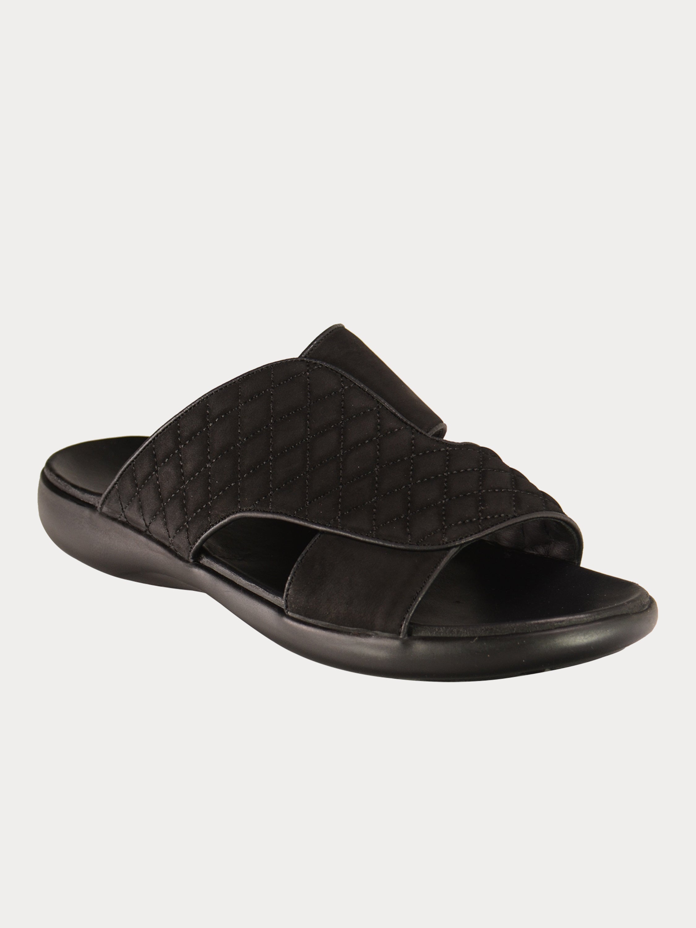 Barjeel Uno 0231610 Men's Arabic Sandals in Black Suede #color_Black