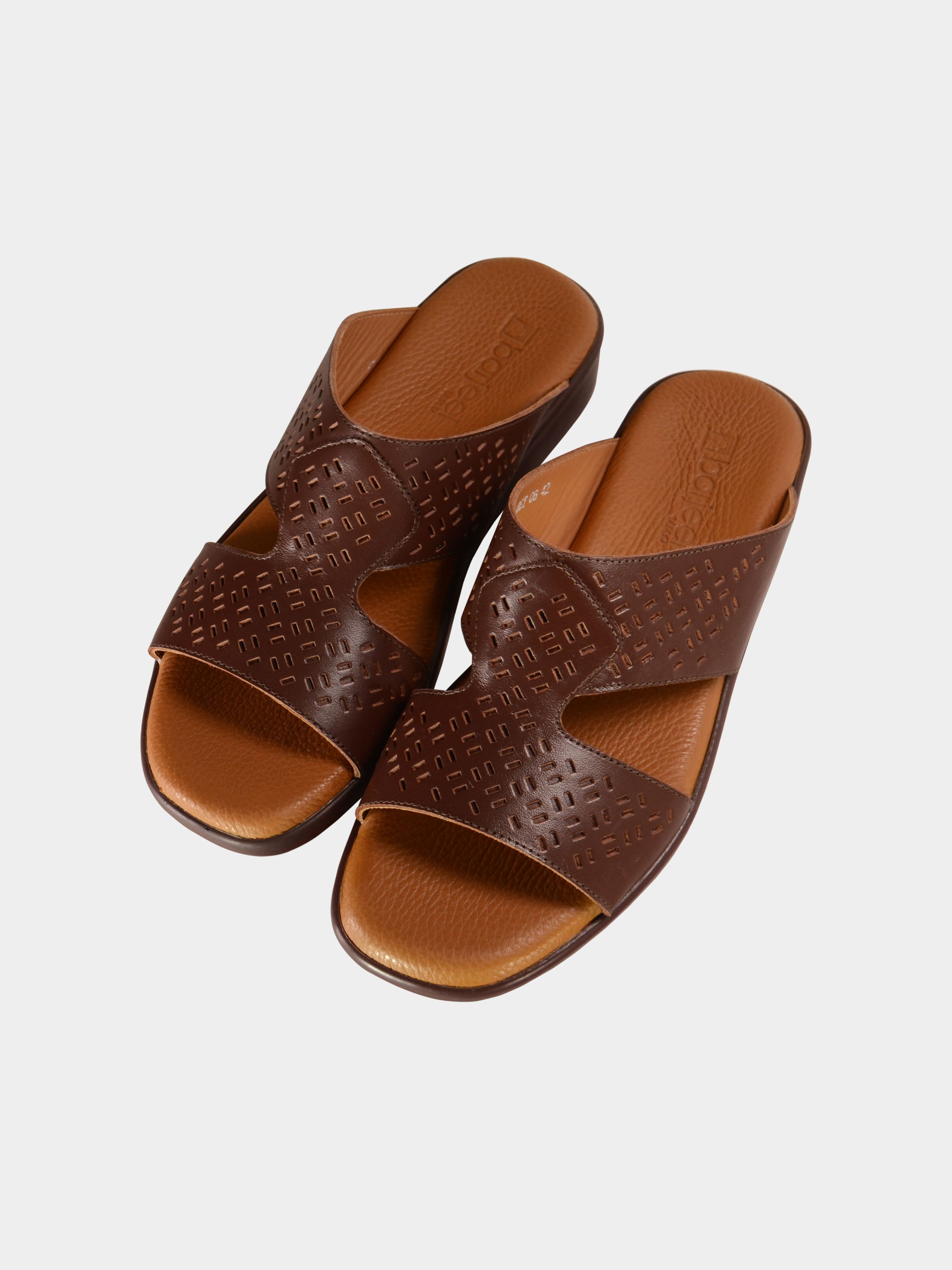 Barjeel Uno BGT-06 Men's Arabic Sandals #color_Brown