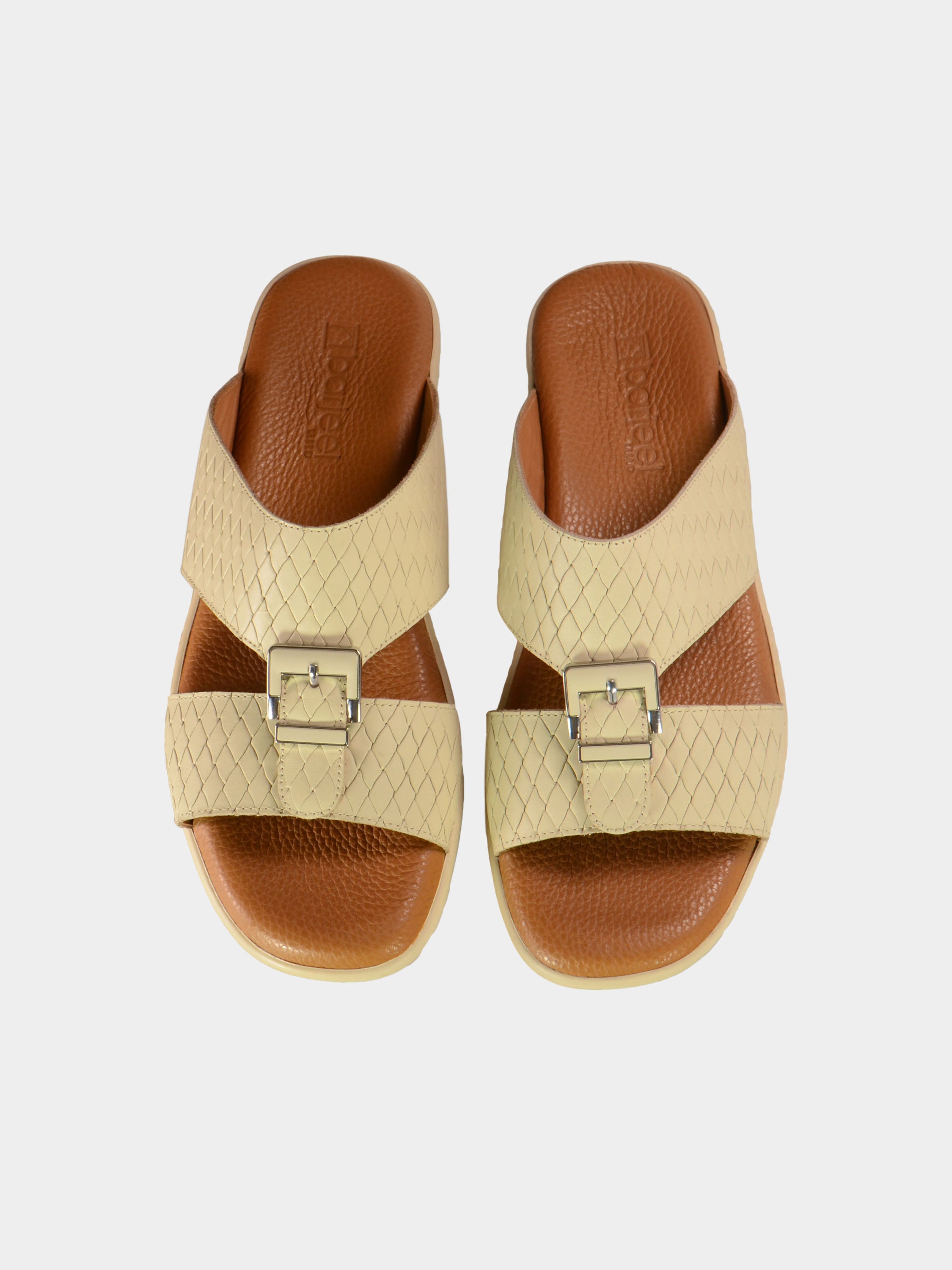 Barjeel Uno BGT-10 Men's Arabic Sandals #color_Beige
