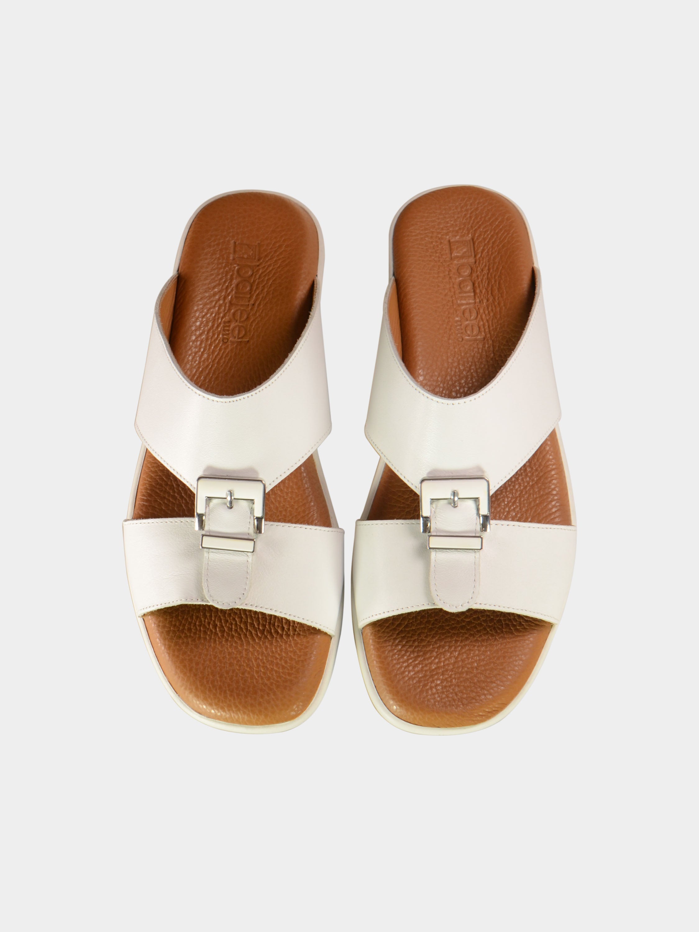 Barjeel Uno BGT-01 Men's Arabic Sandals #color_White