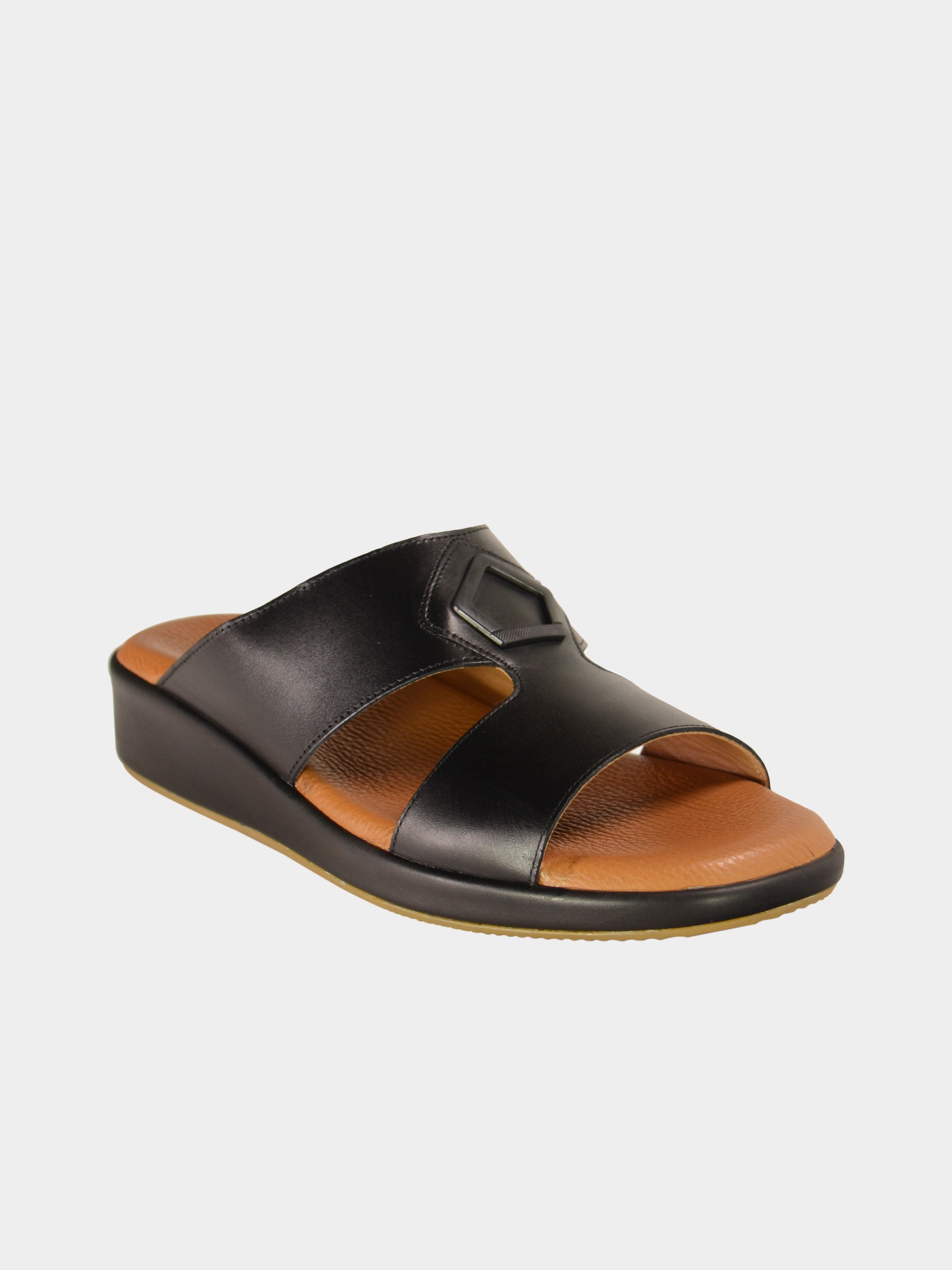 Barjeel Uno BGT-05 Men's Arabic Sandals #color_Black