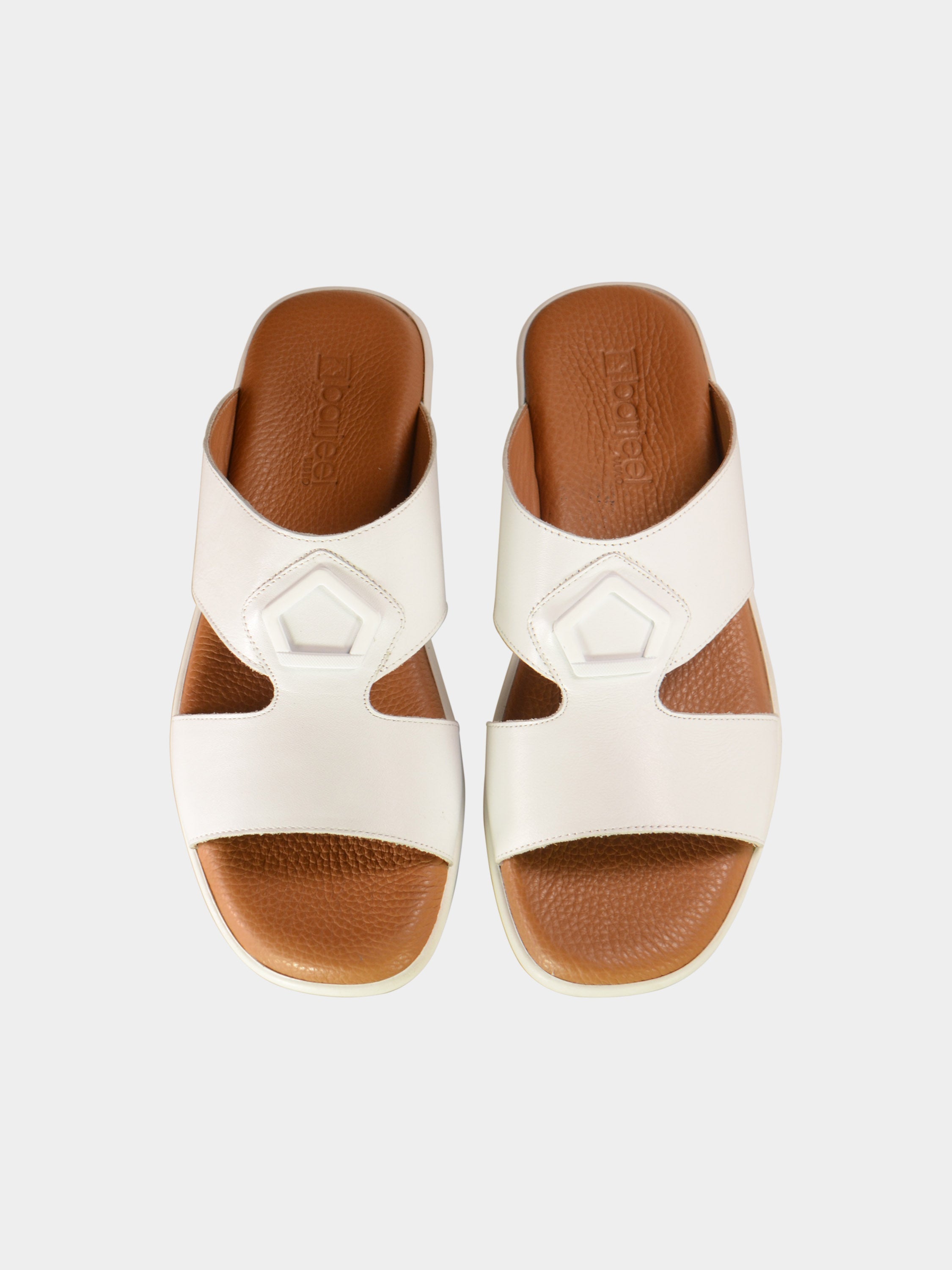 Barjeel Uno BGT-05 Men's Arabic Sandals #color_White
