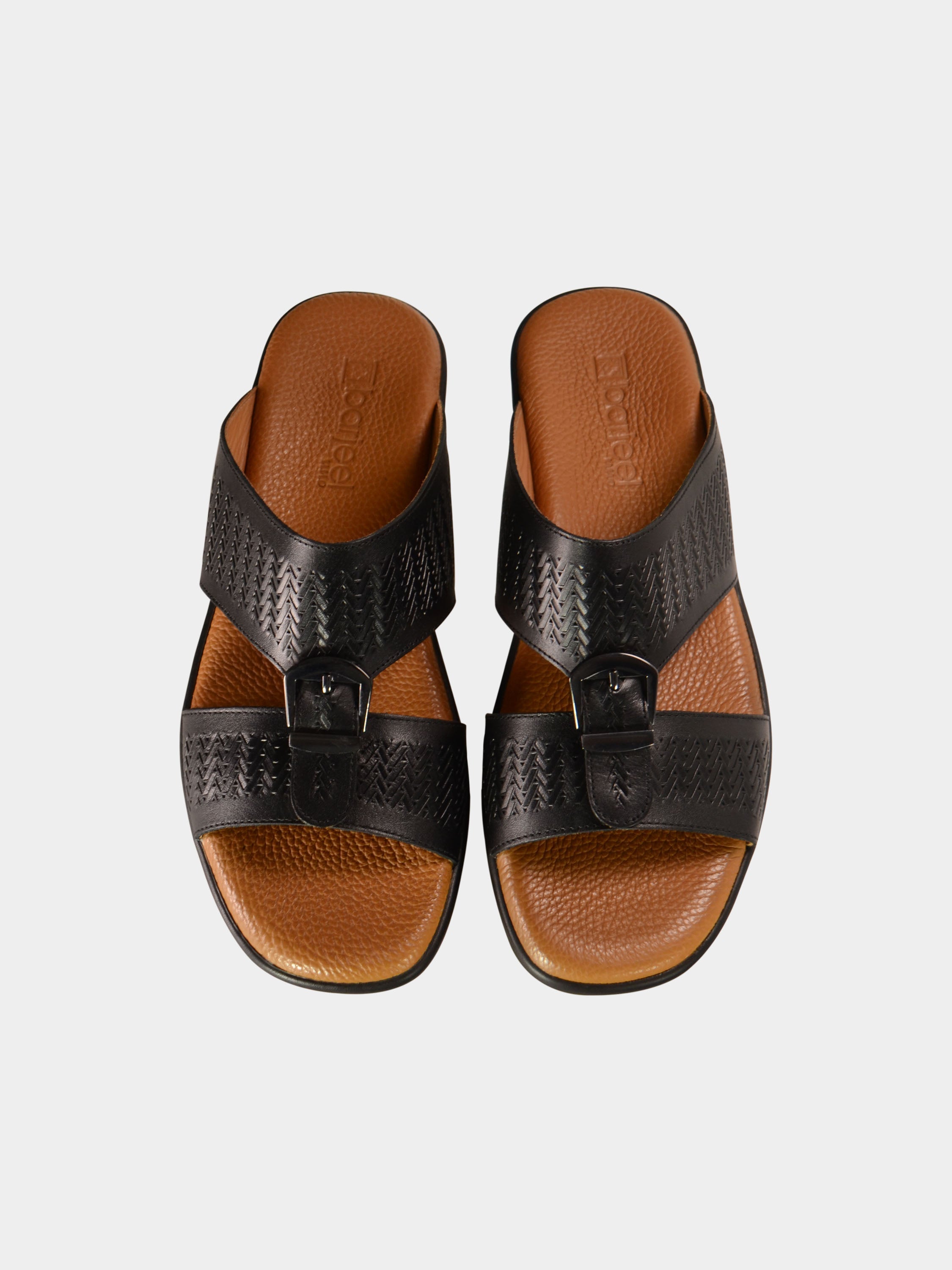 Barjeel Uno BGT-09 Men's Arabic Sandals #color_Black