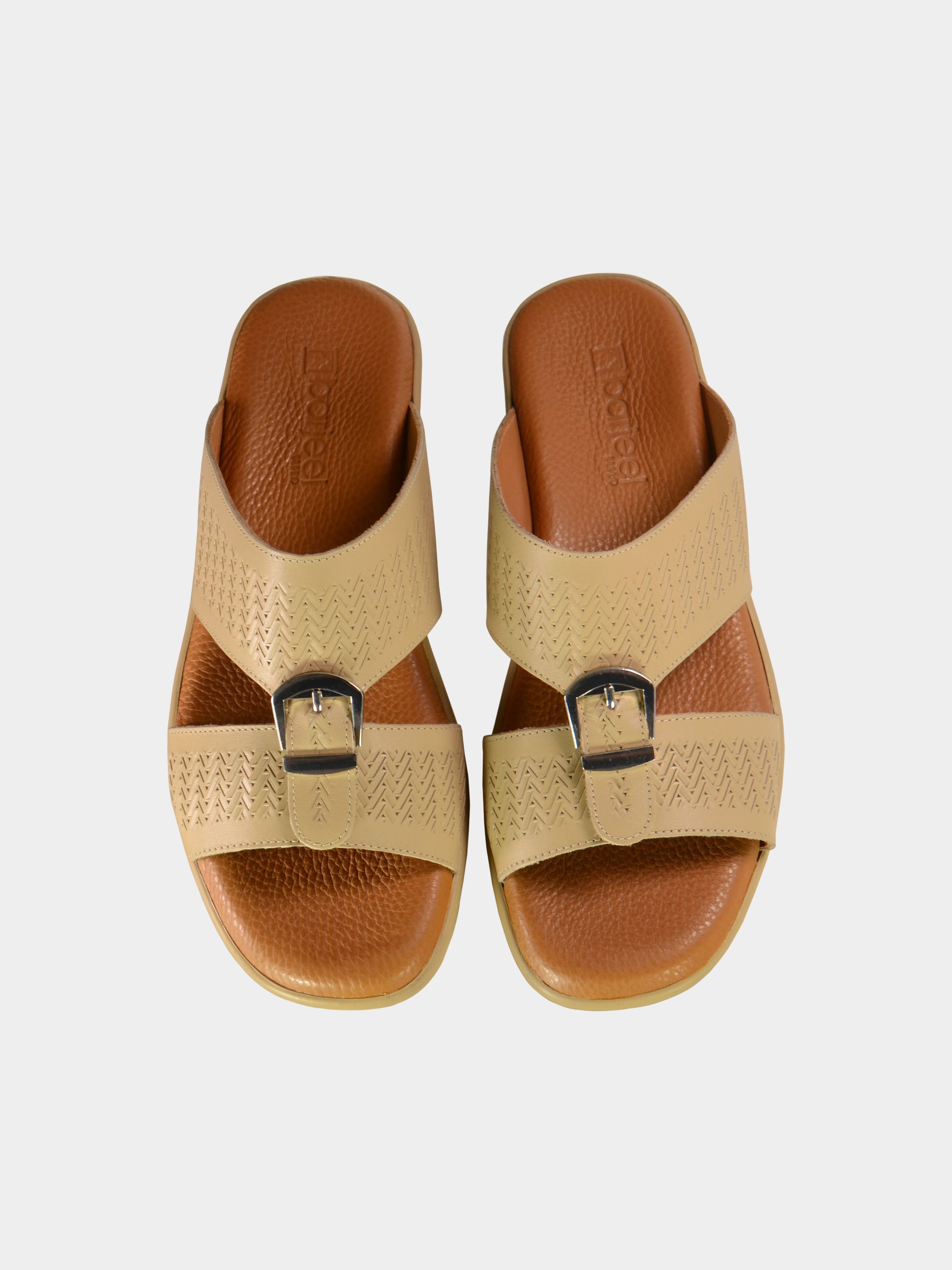 Barjeel Uno BGT-09 Men's Arabic Sandals #color_Beige