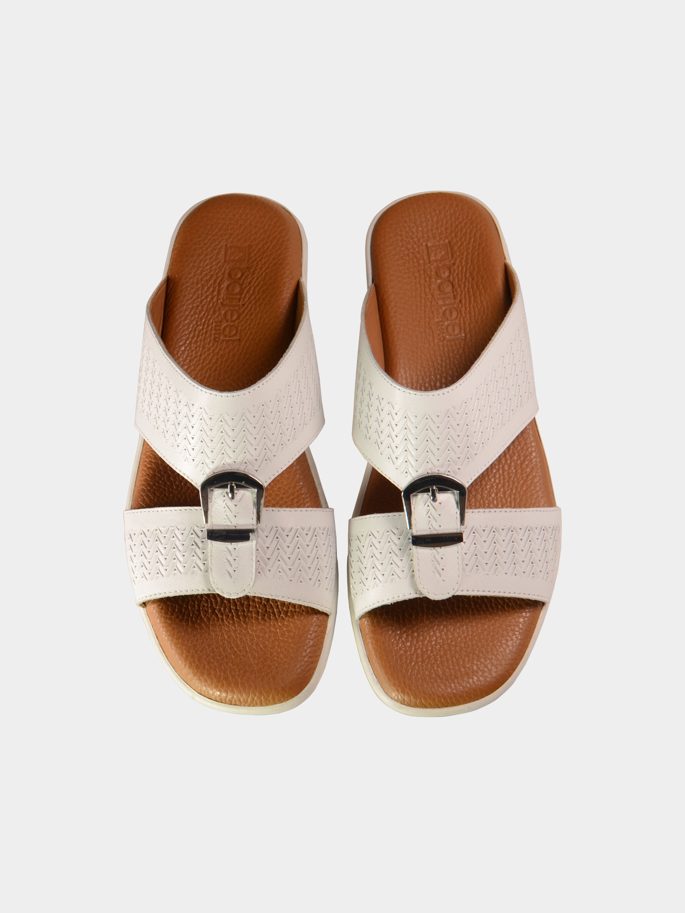 Barjeel Uno BGT-09 Men's Arabic Sandals #color_White