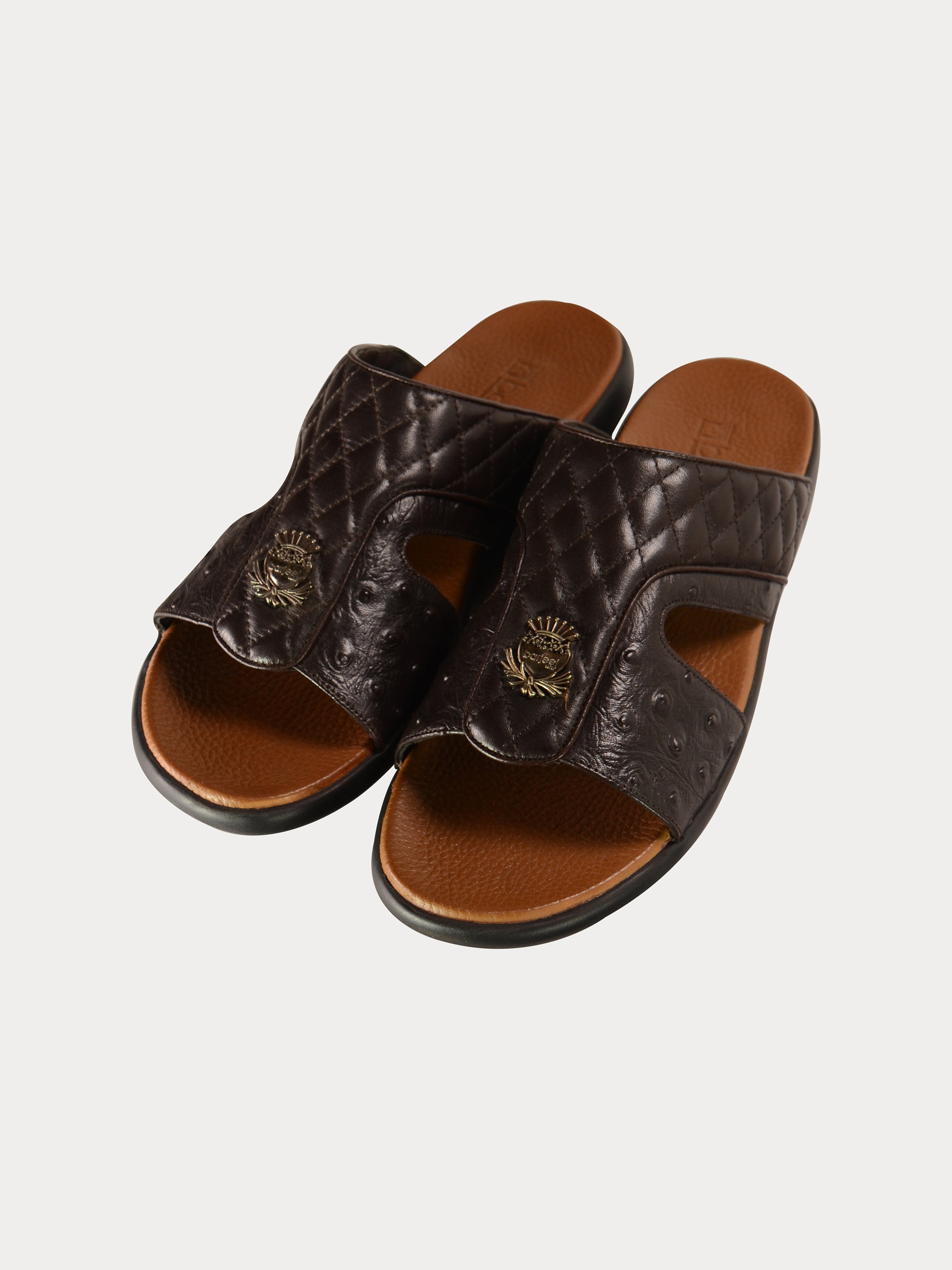 Barjeel Uno 0230210 Multi Pattern Arabic Sandals #color_Brown