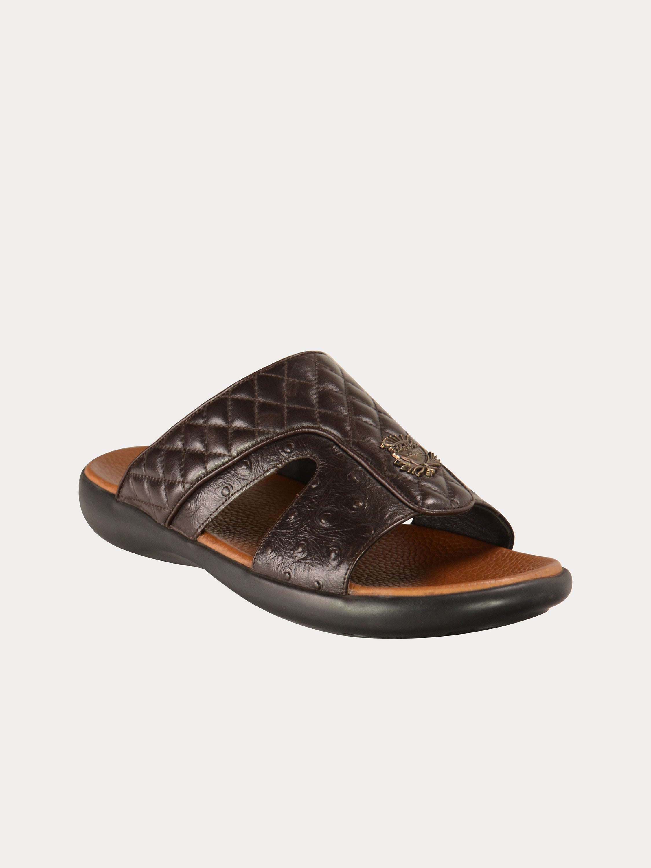 Barjeel Uno 0230210 Multi Pattern Arabic Sandals #color_Brown